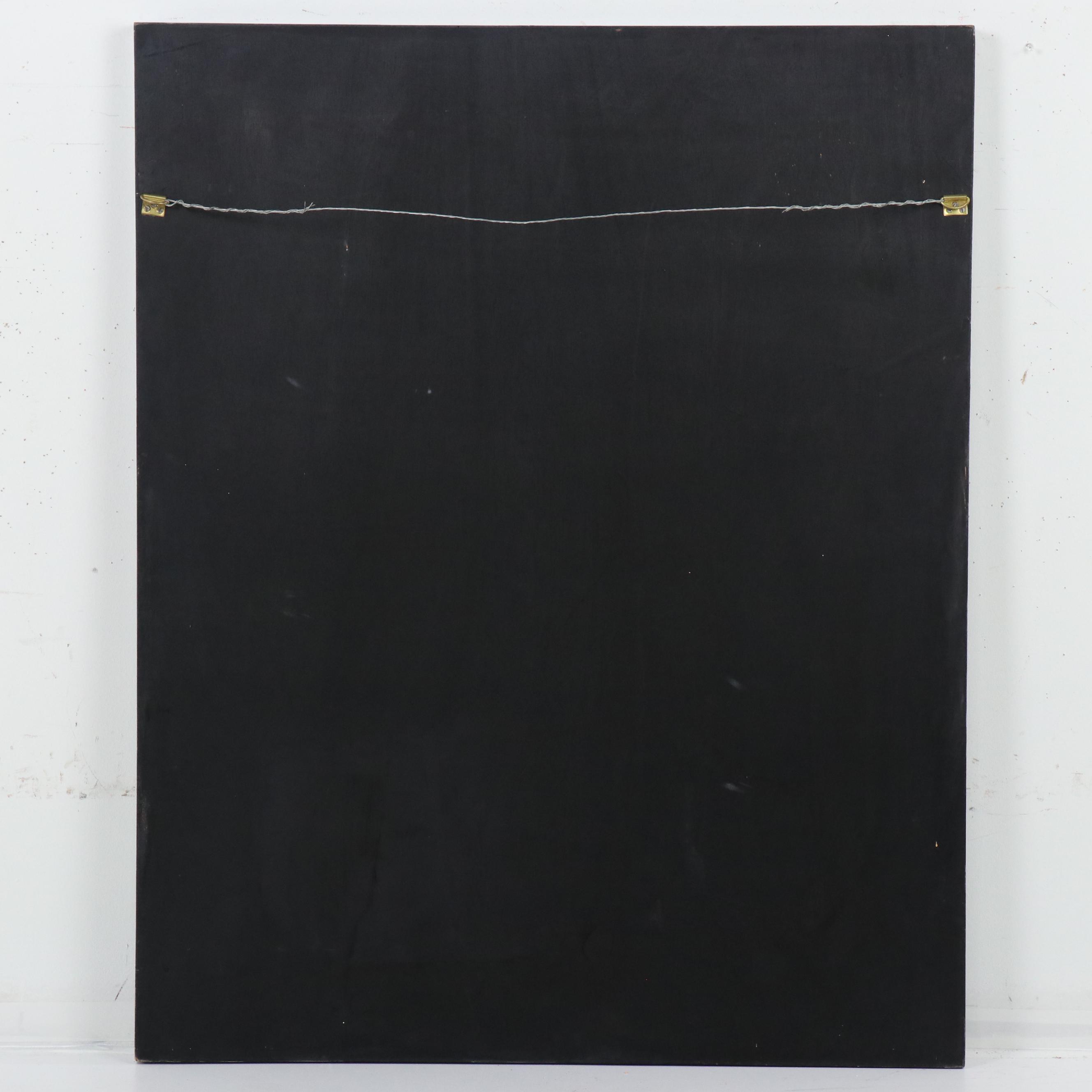 Cubist Style Figurative Mixed Media Carved Panel