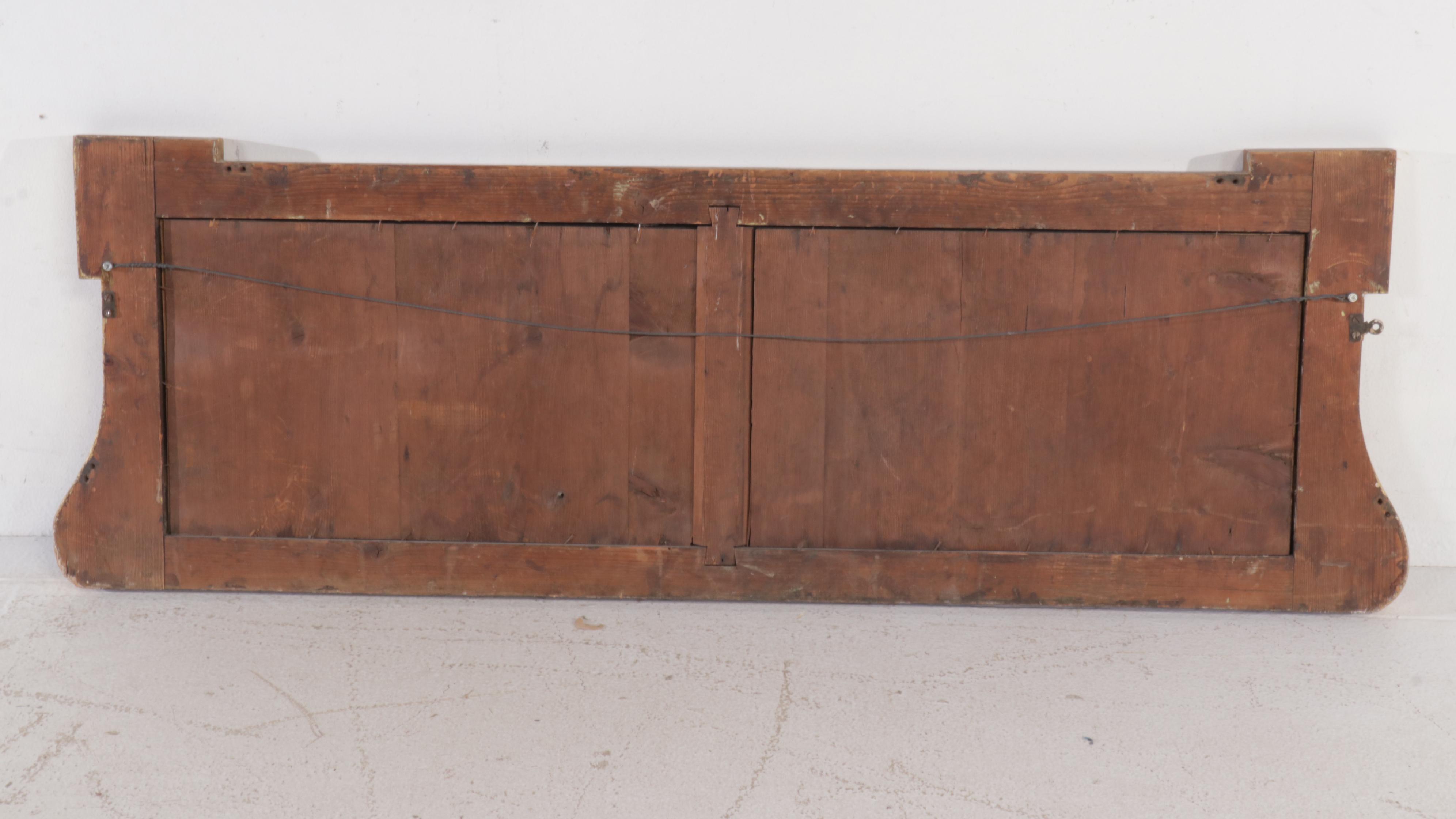 Louis XVI Style Giltwood Overmantel Mirror with Candlestick Insert Brackets