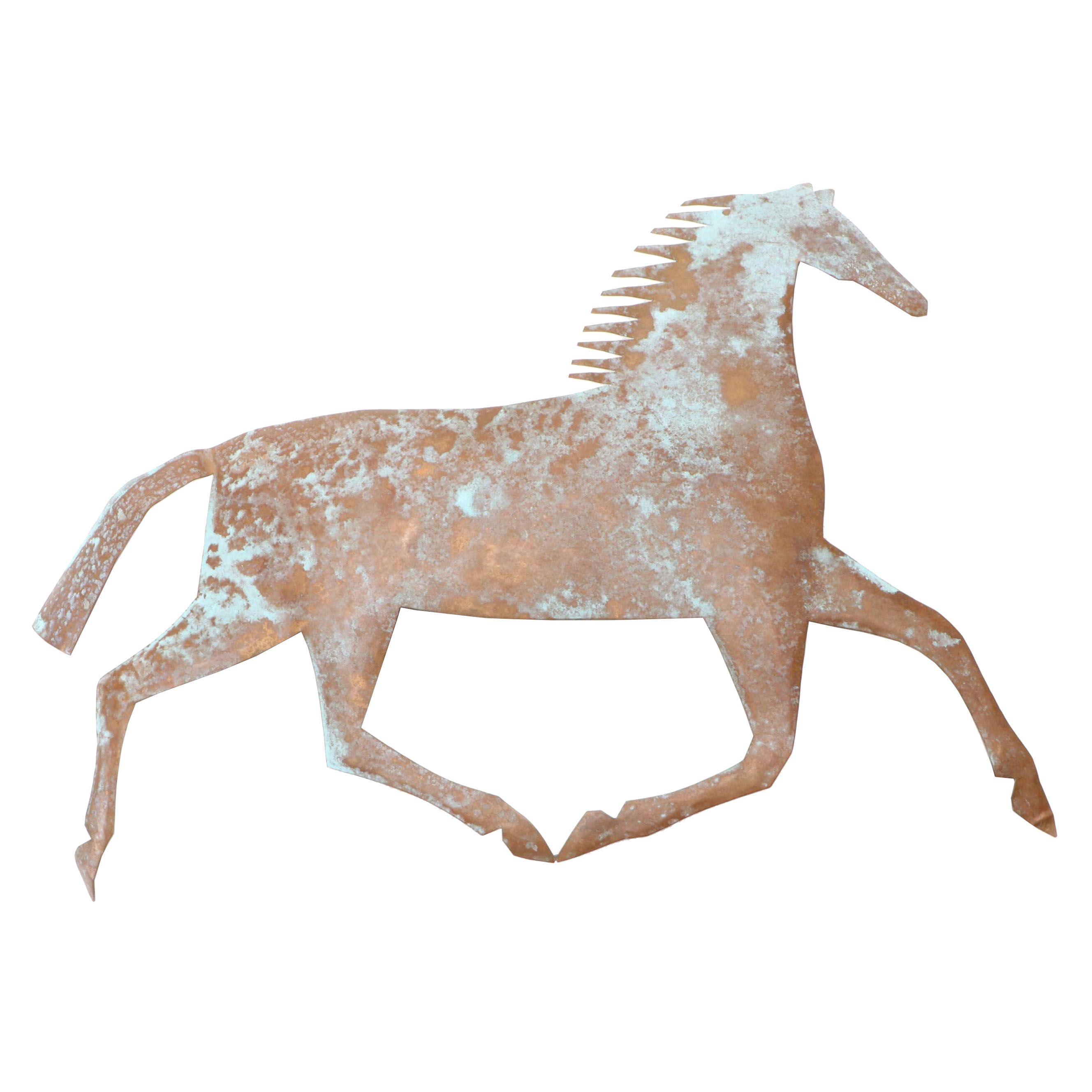 Primitive Patinated Copper Horse Weathervane