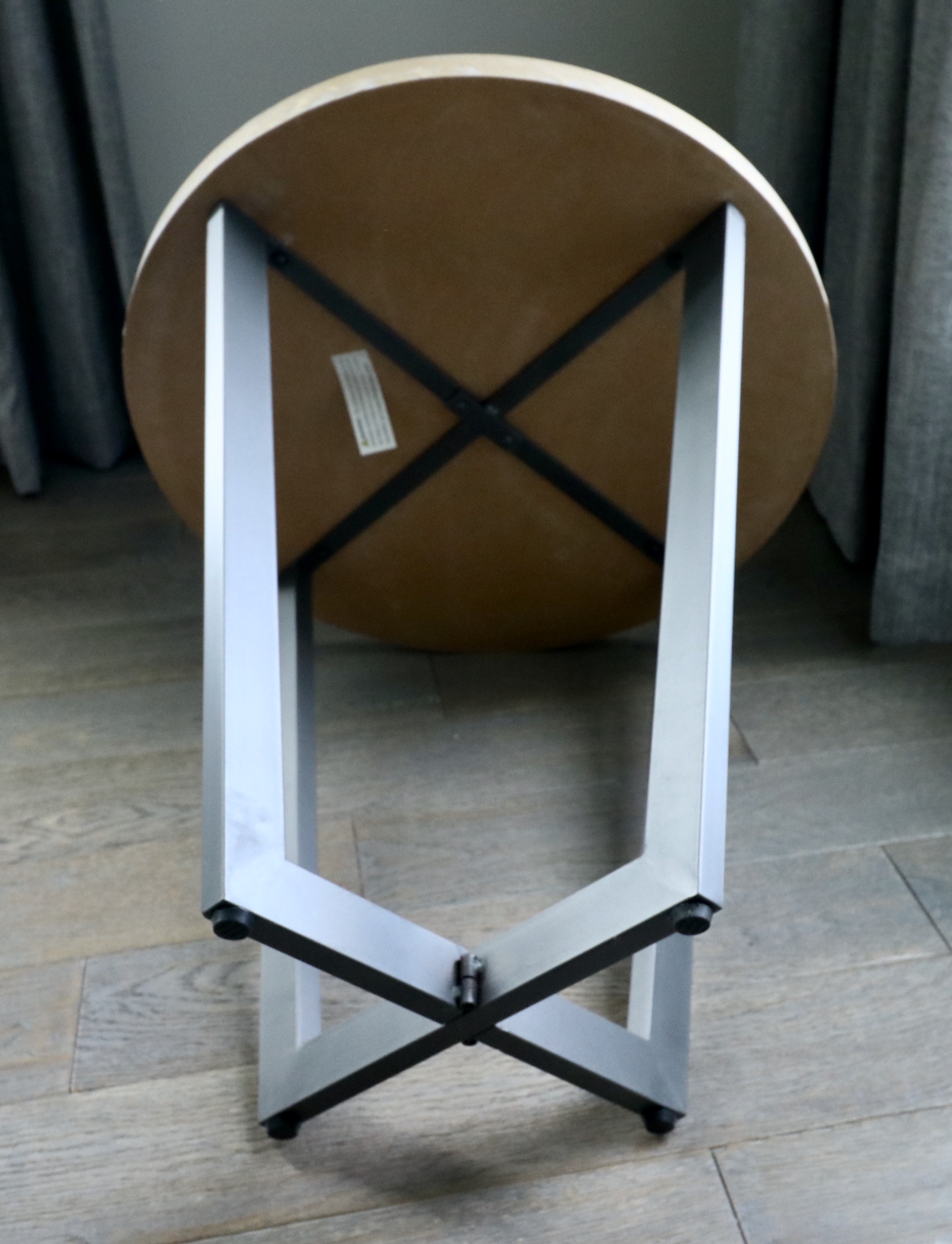 Mercana "Stamford" Metal Frame Upholstered Lounge Chairs and Accent Table