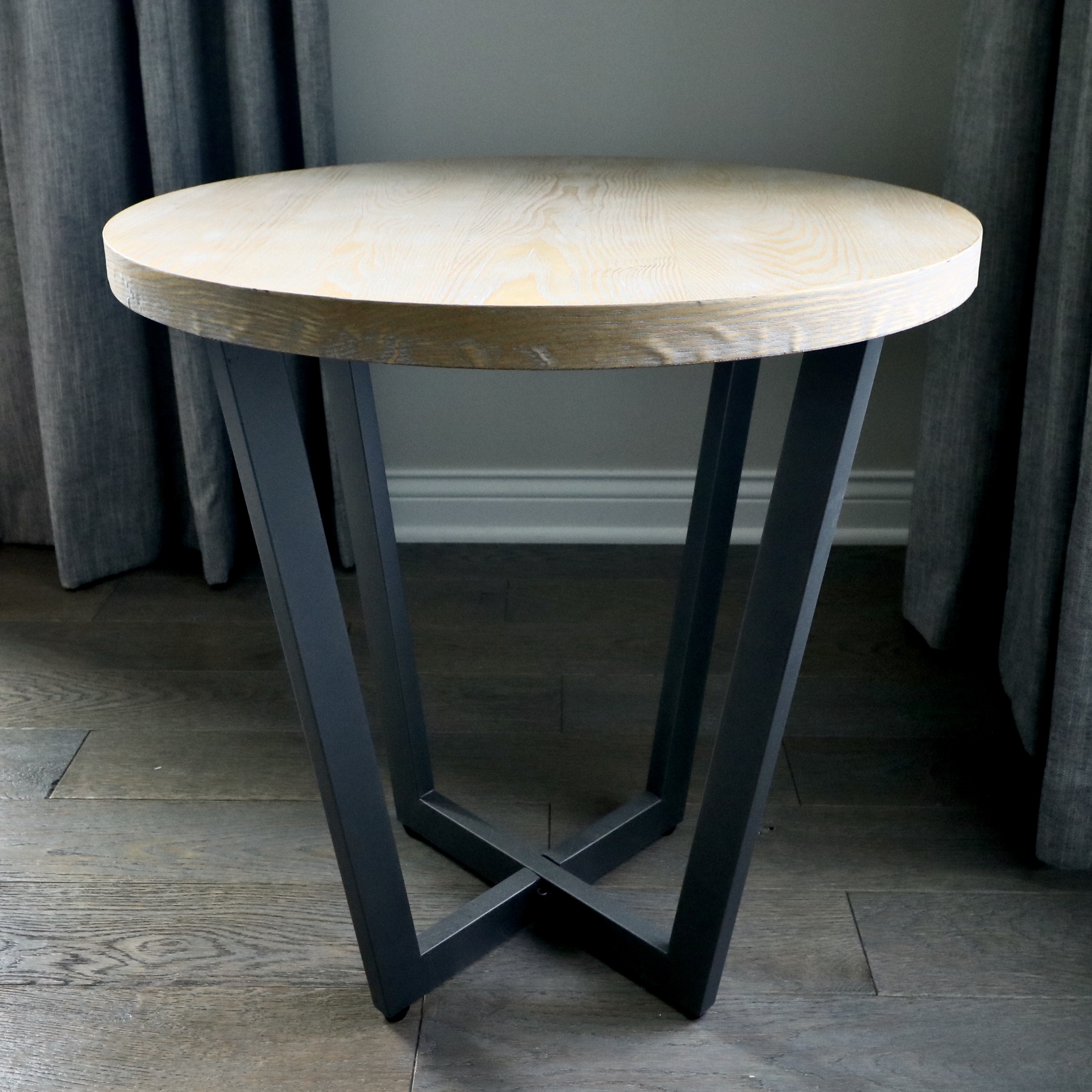 Mercana "Stamford" Metal Frame Upholstered Lounge Chairs and Accent Table