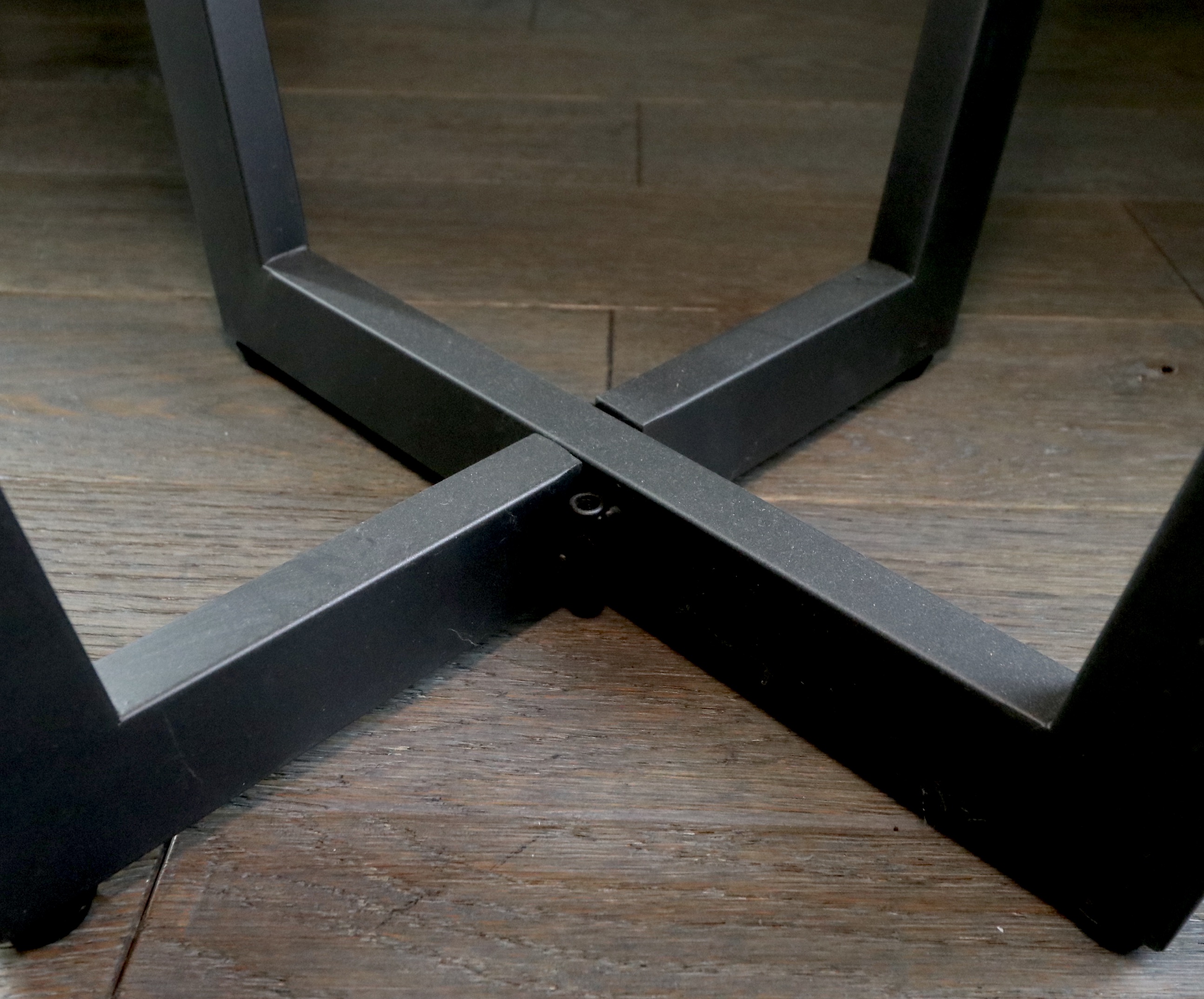 Mercana "Stamford" Metal Frame Upholstered Lounge Chairs and Accent Table