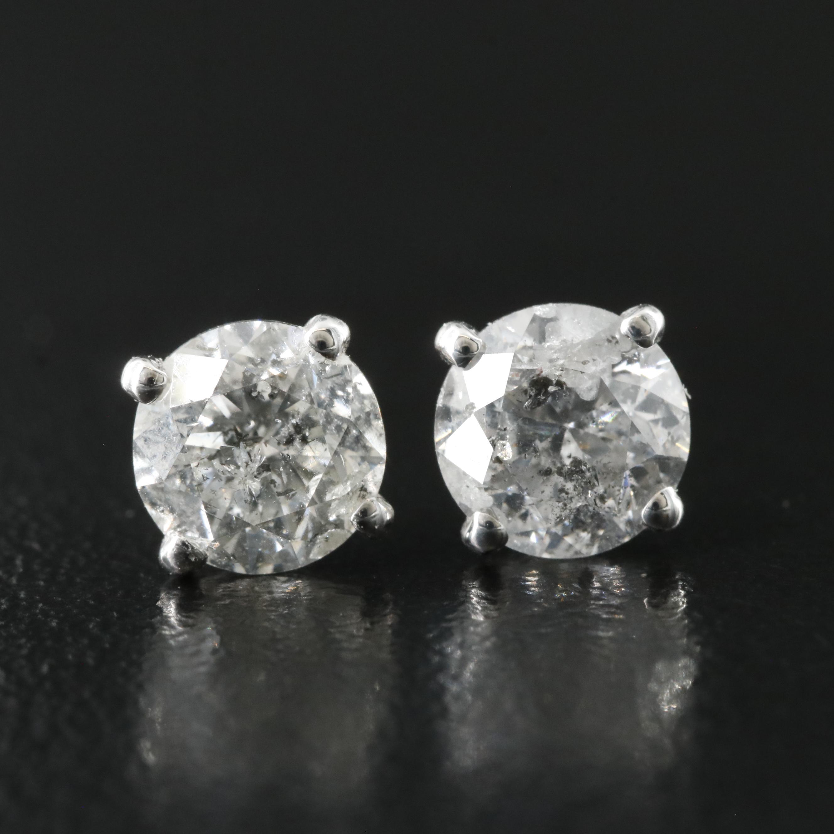 14K 2.00 CTW Diamond Stud Earrings with IGI Report
