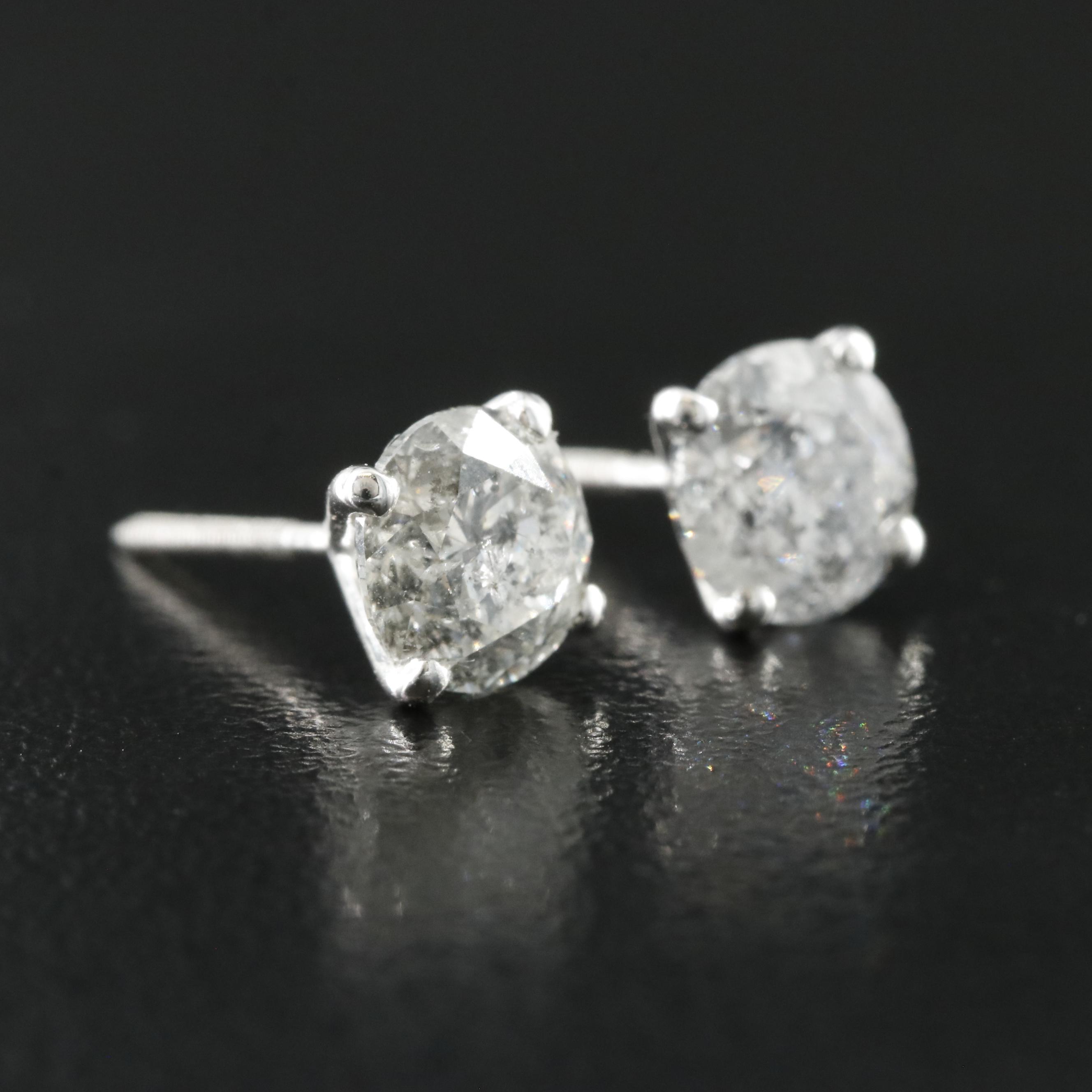 14K 2.00 CTW Diamond Stud Earrings with IGI Report