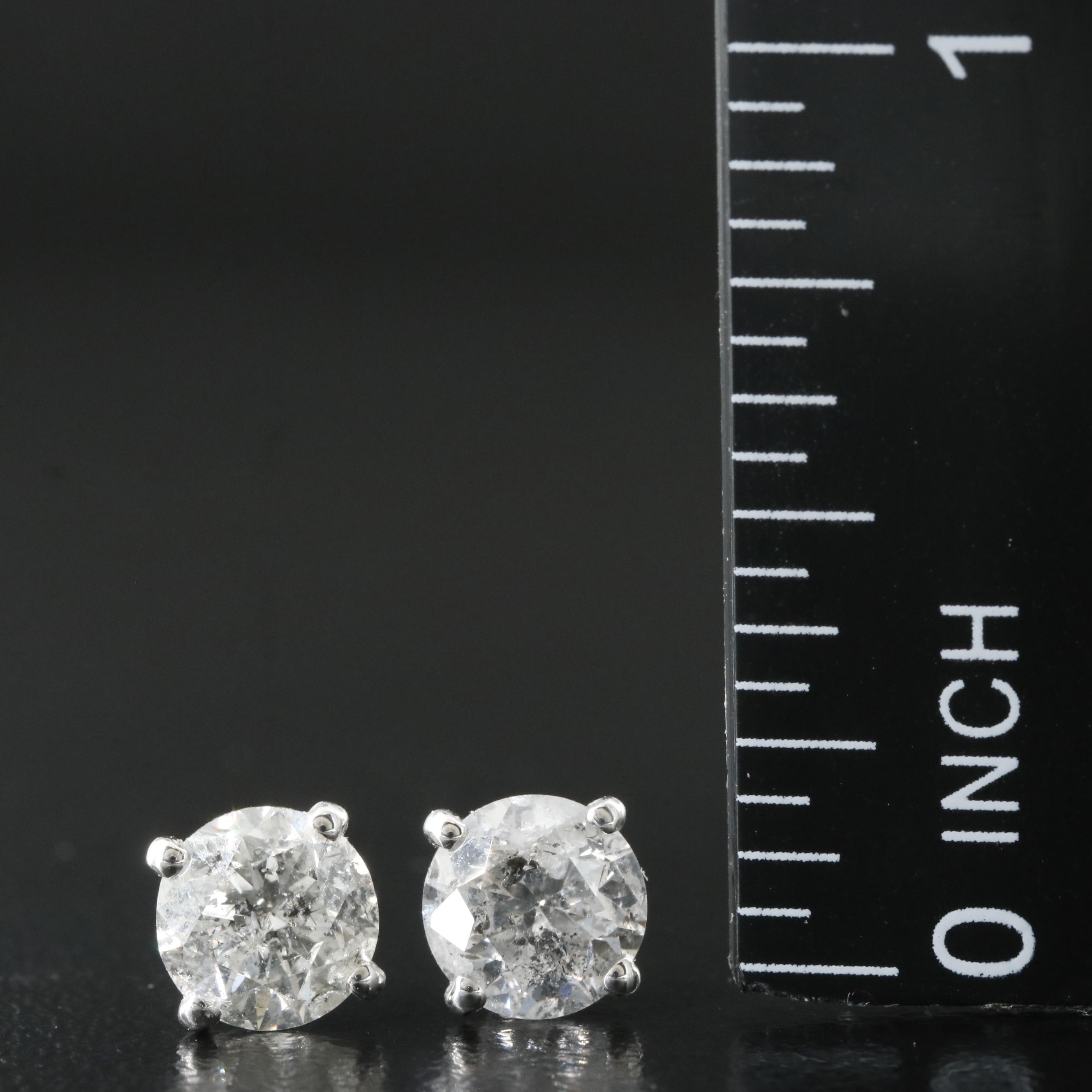 14K 2.00 CTW Diamond Stud Earrings with IGI Report