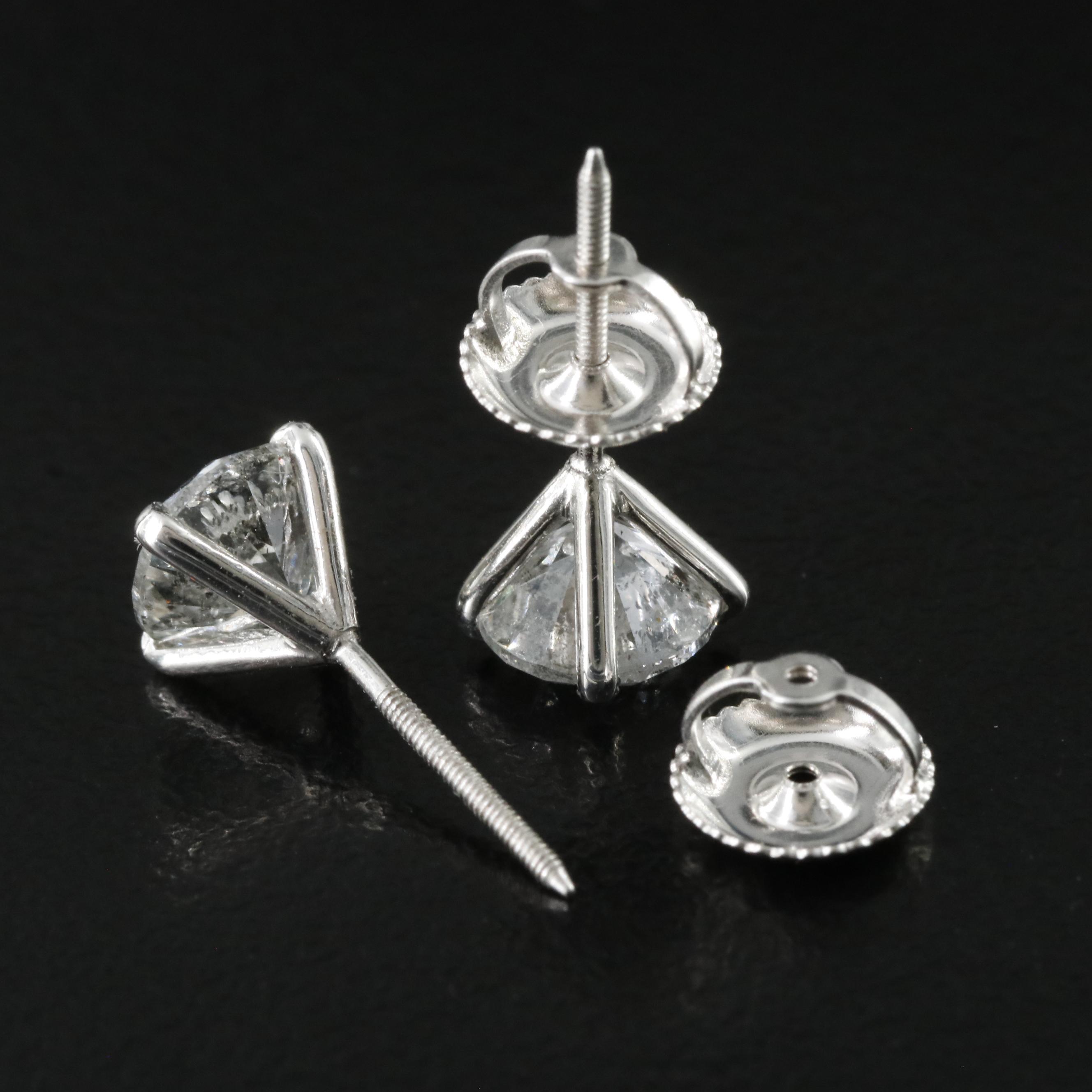 14K 2.00 CTW Diamond Stud Earrings with IGI Report