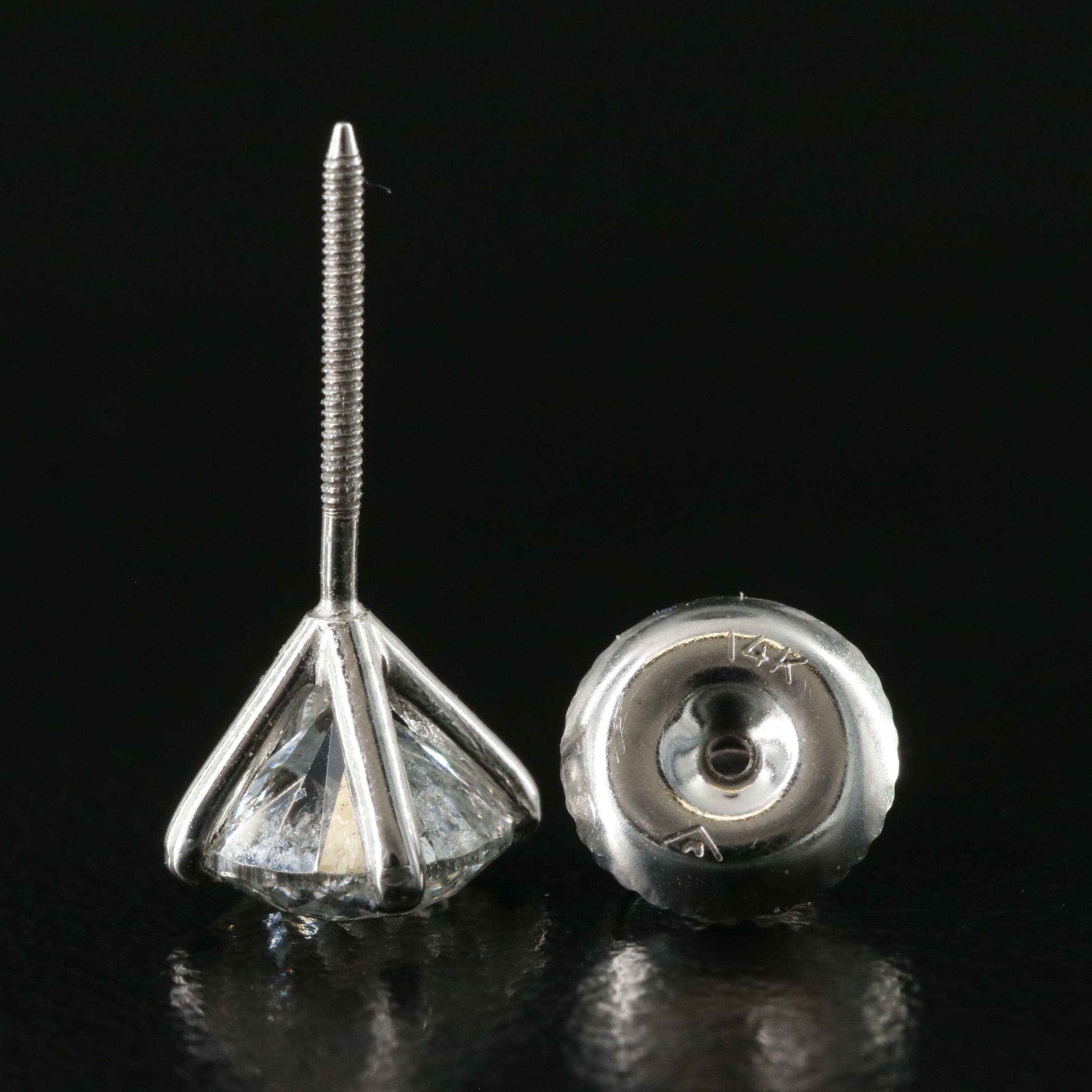 14K 2.00 CTW Diamond Stud Earrings with IGI Report