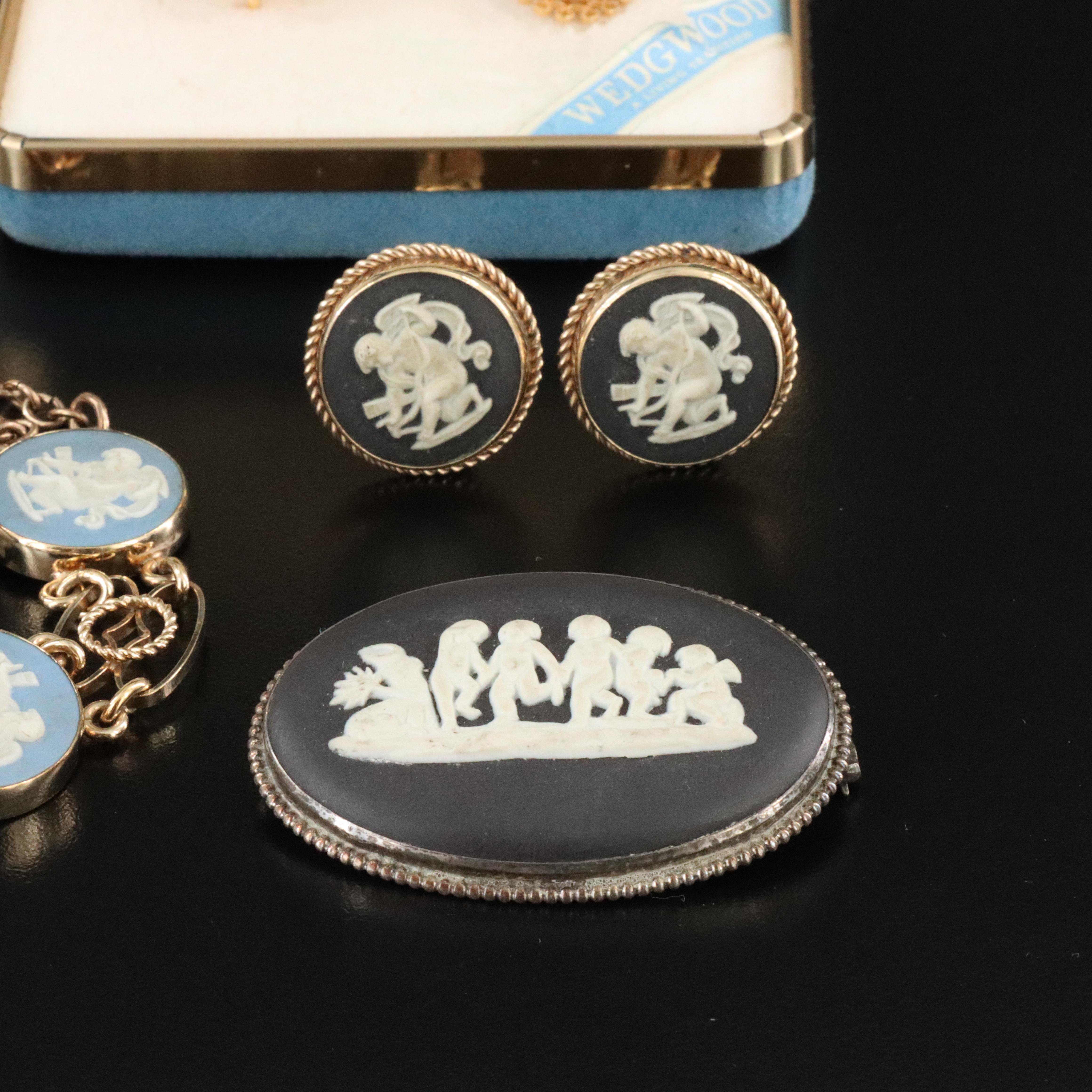 Vintage Wedgwood and Van Dell Jasperware Jewelry Collection