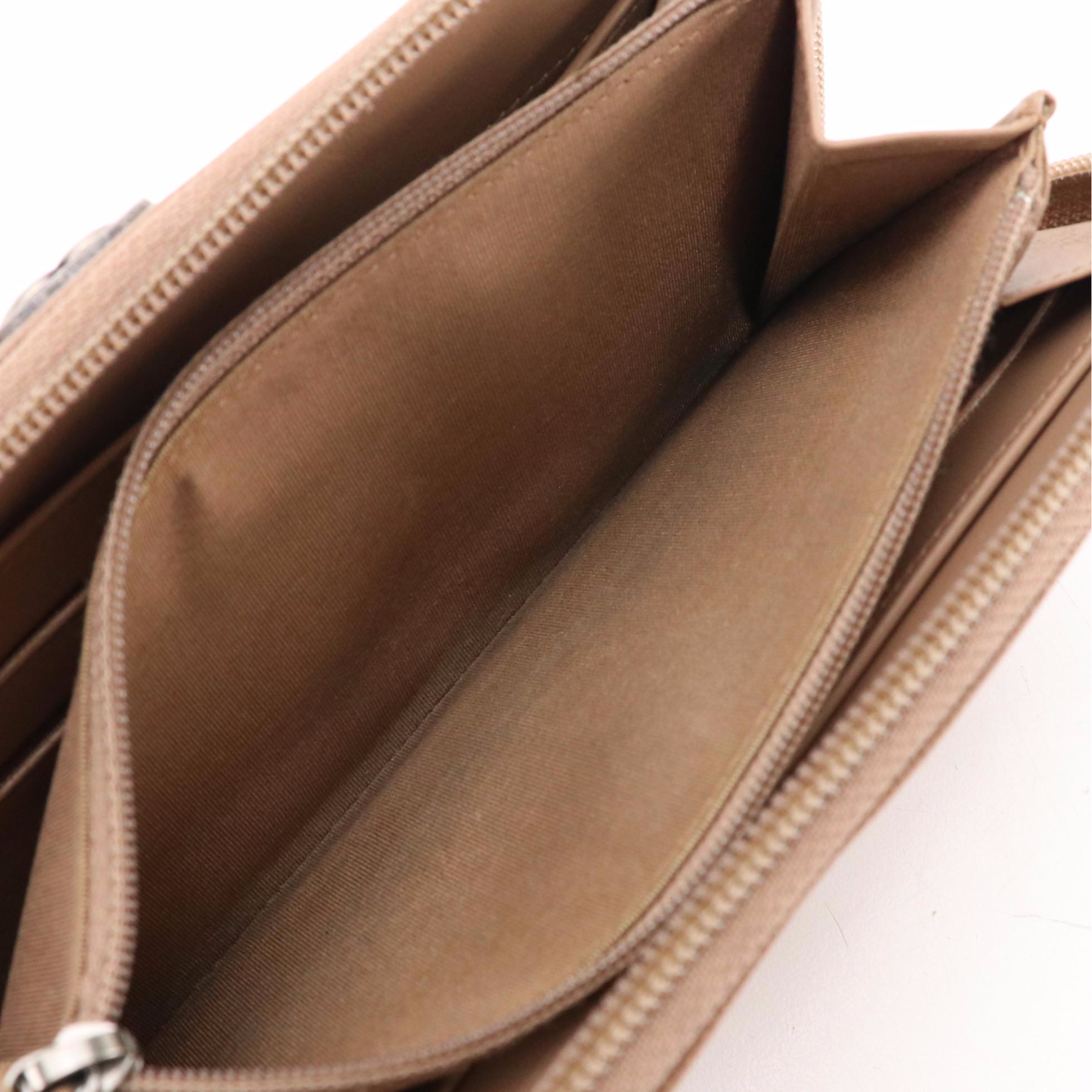 Chanel Zip Around Boy Wallet in Mocha Brown Chevron Quilted Caviar Leather