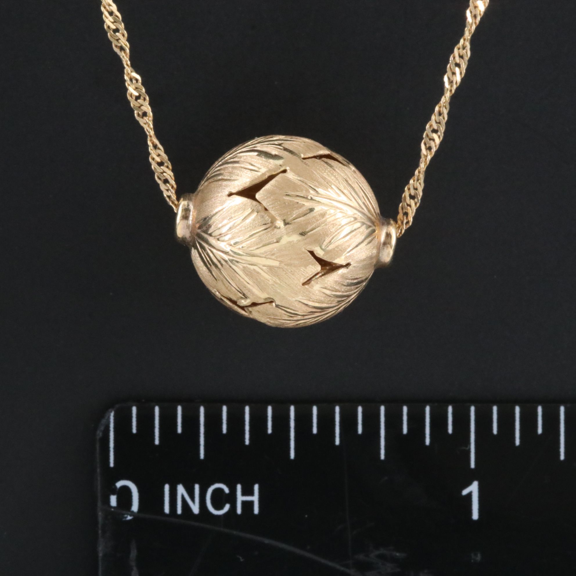 14K Leaf Bead Necklace