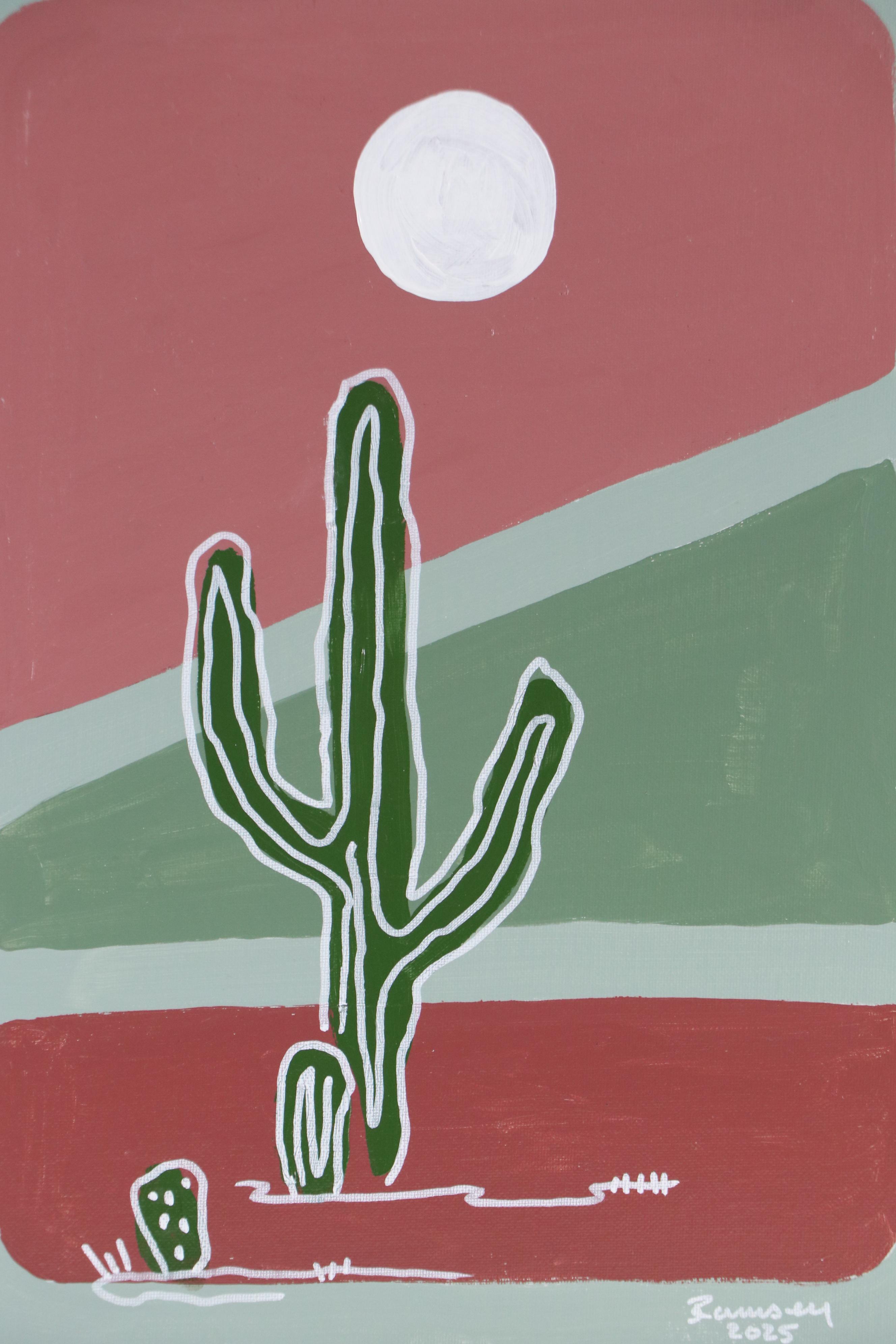 Joshua Ramsey Western Landscape Acrylic Painting "Desert Moon Rise," 2025