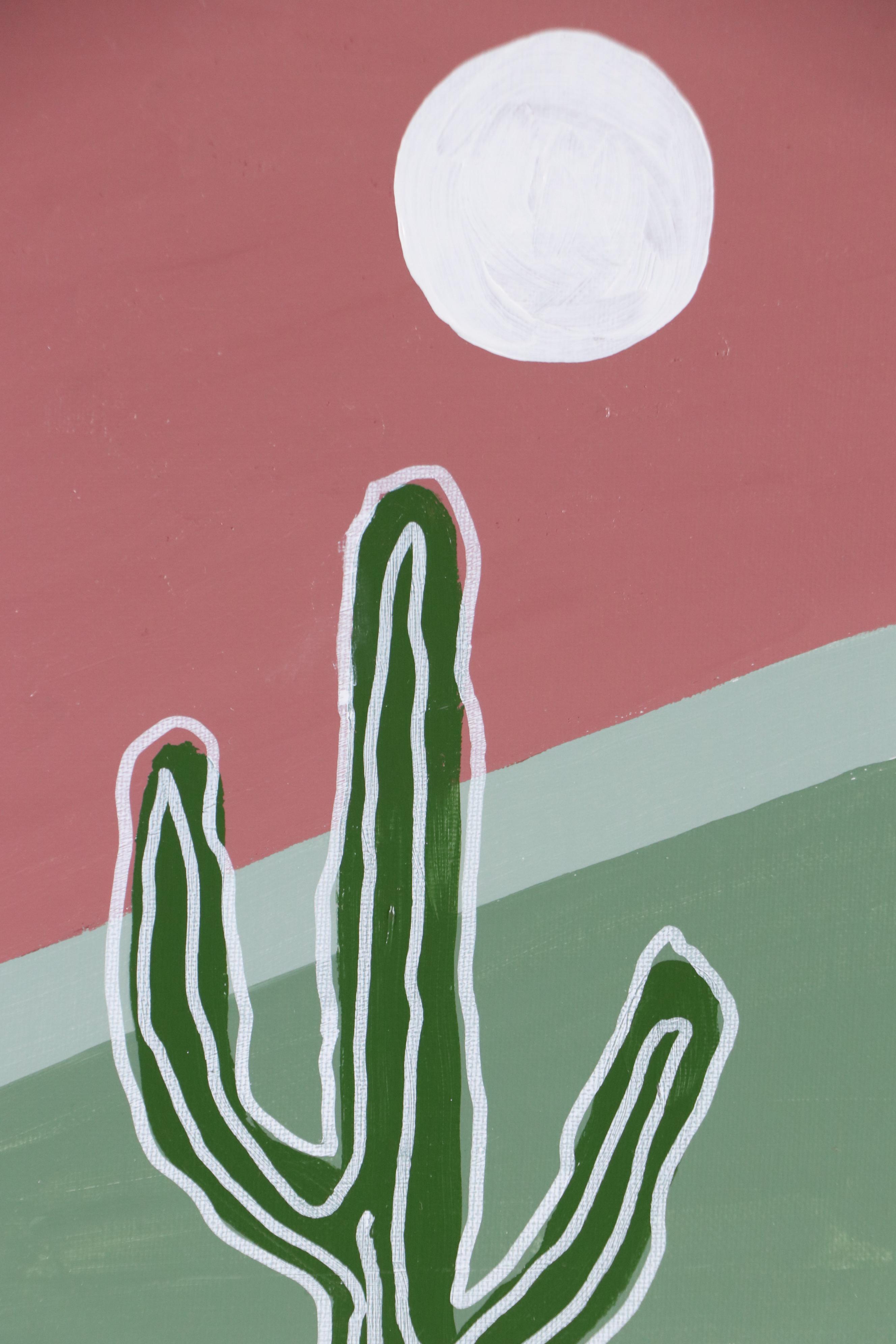 Joshua Ramsey Western Landscape Acrylic Painting "Desert Moon Rise," 2025