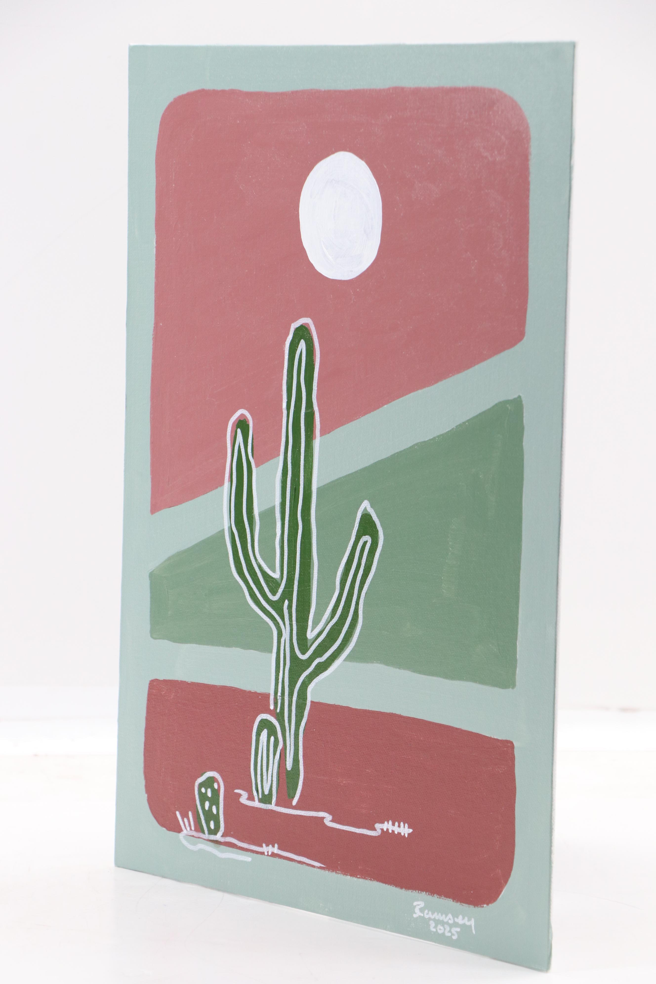 Joshua Ramsey Western Landscape Acrylic Painting "Desert Moon Rise," 2025