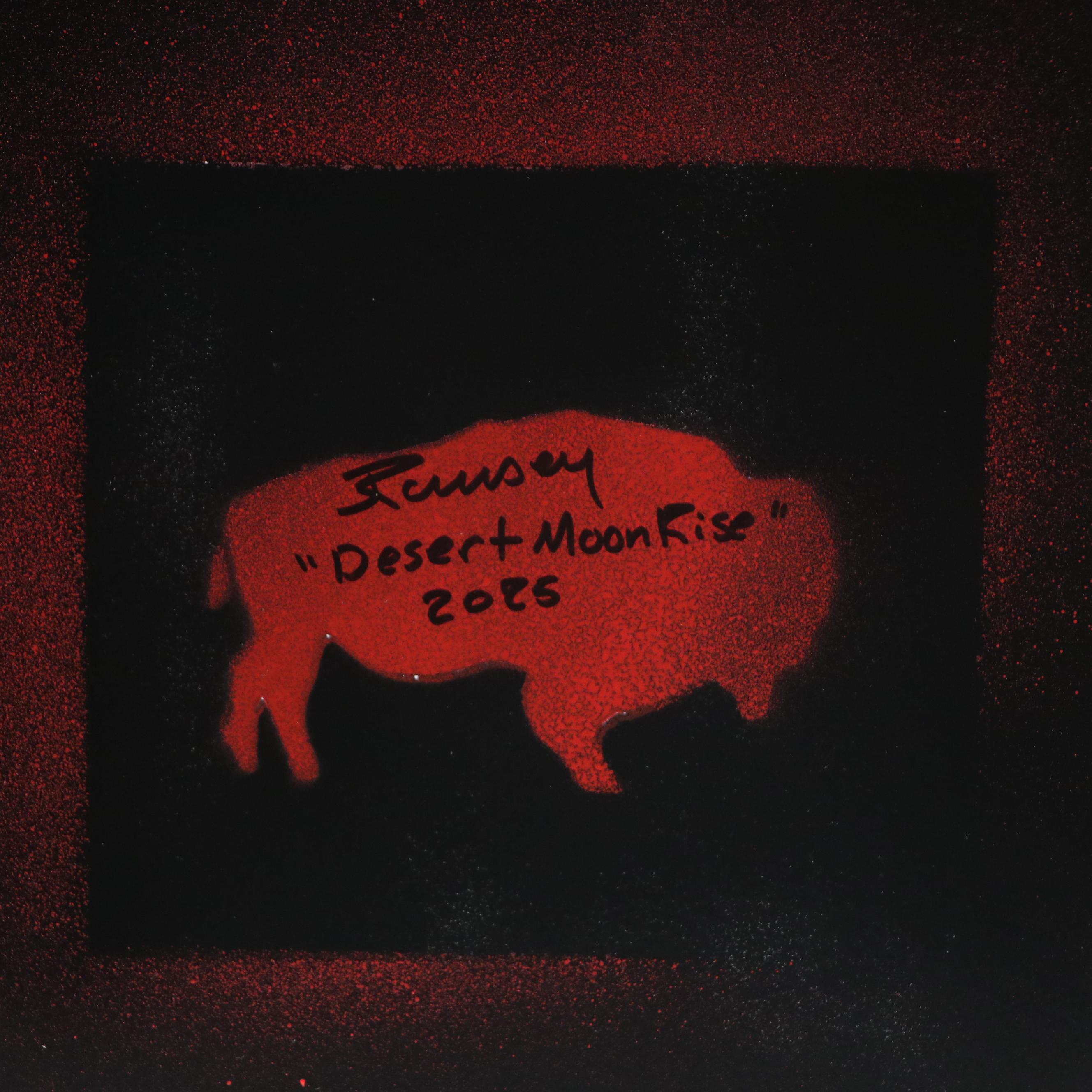 Joshua Ramsey Western Landscape Acrylic Painting "Desert Moon Rise," 2025