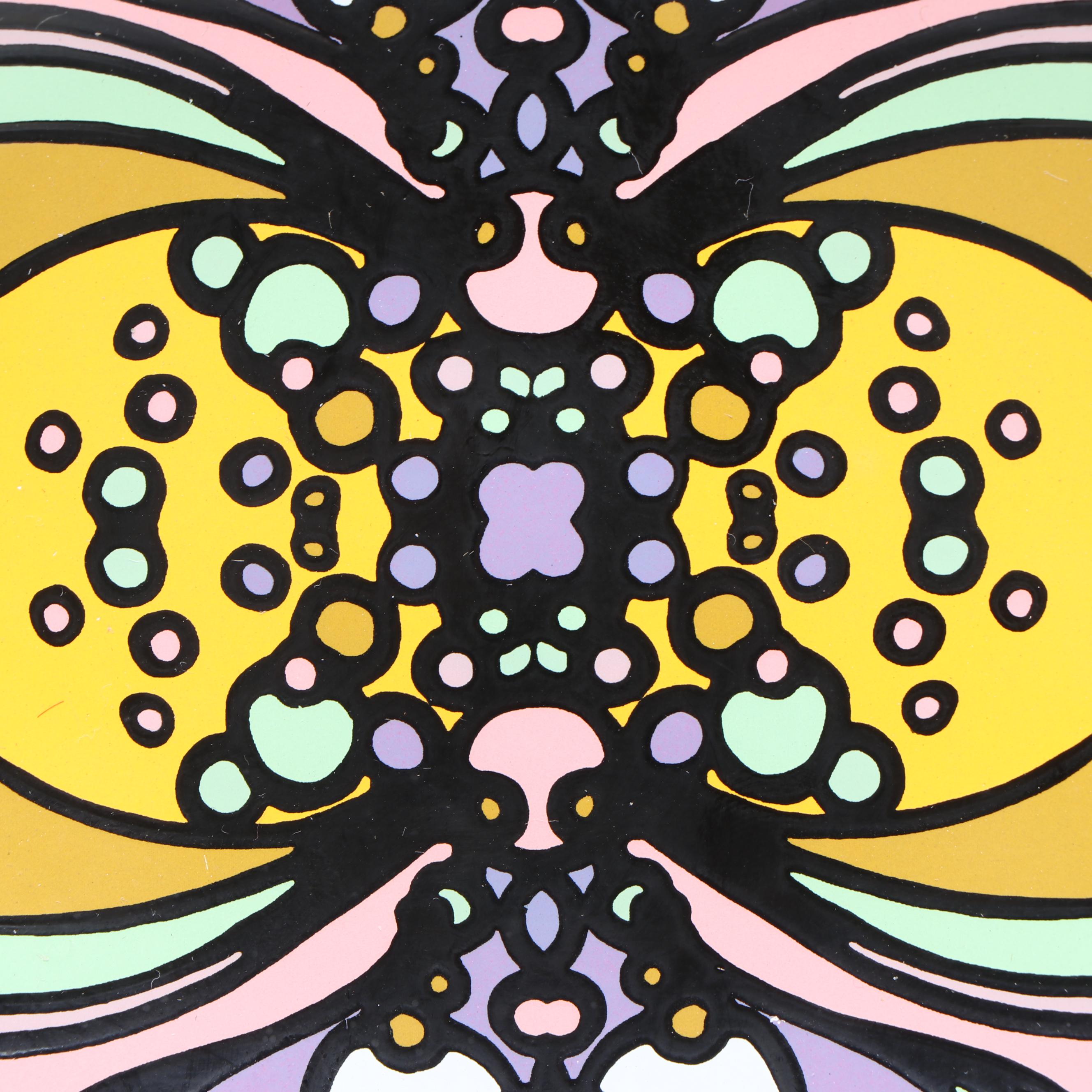 Peter Max Glass Floral Bowl, Mid-20th Century