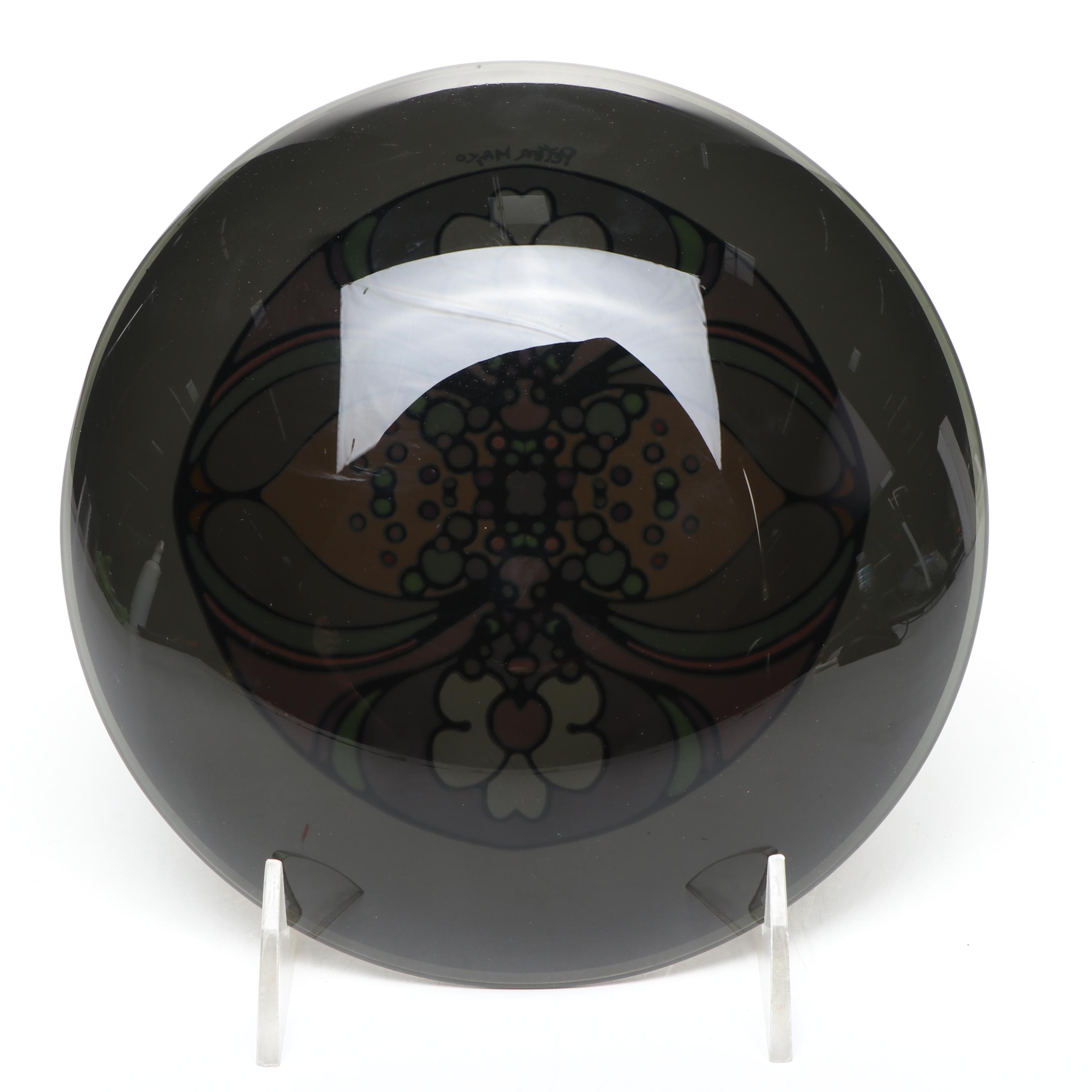 Peter Max Glass Floral Bowl, Mid-20th Century