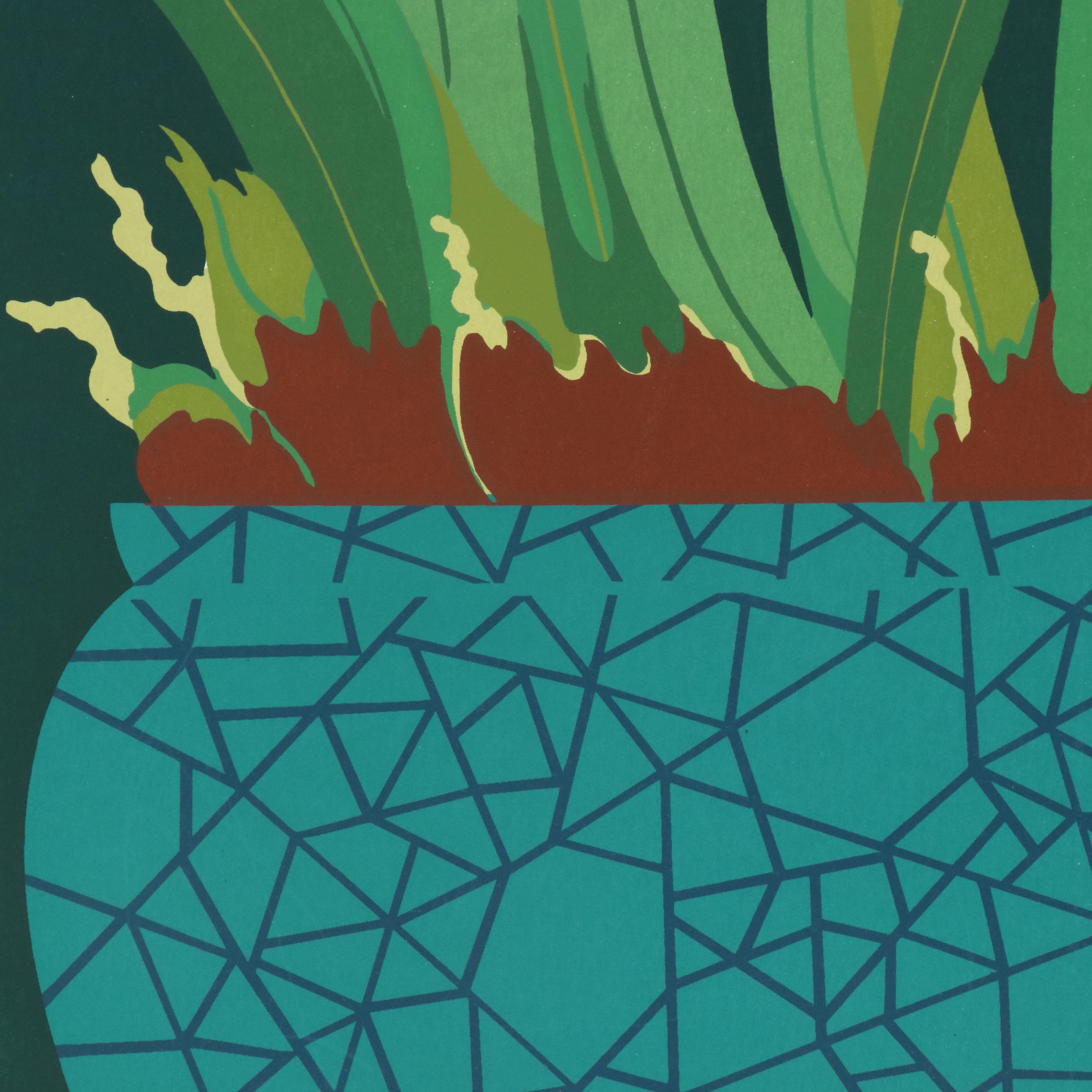 Tjelda Michas Serigraphs "Purple Iris" and "Japanese Iris," 1983