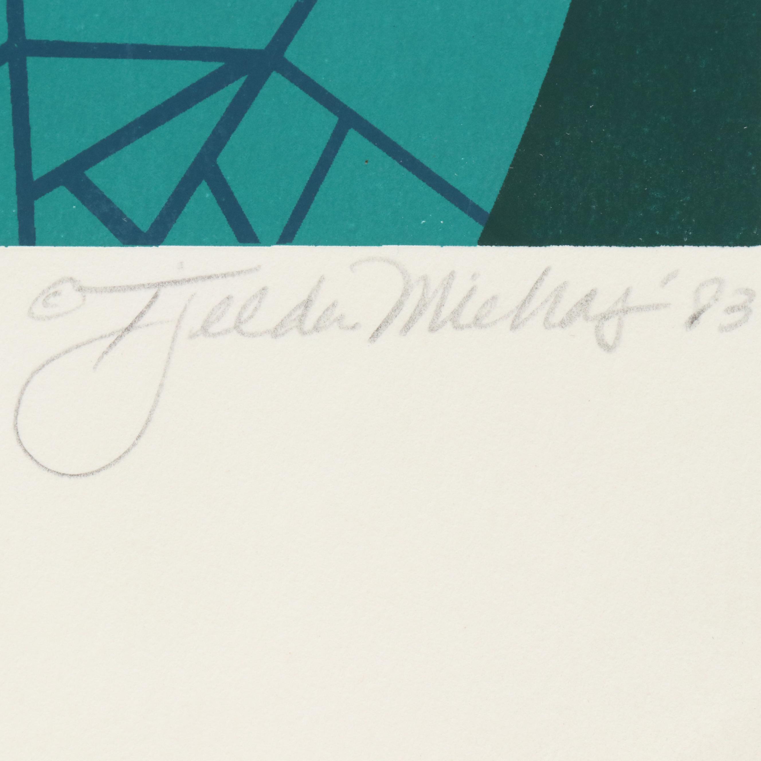 Tjelda Michas Serigraphs "Purple Iris" and "Japanese Iris," 1983