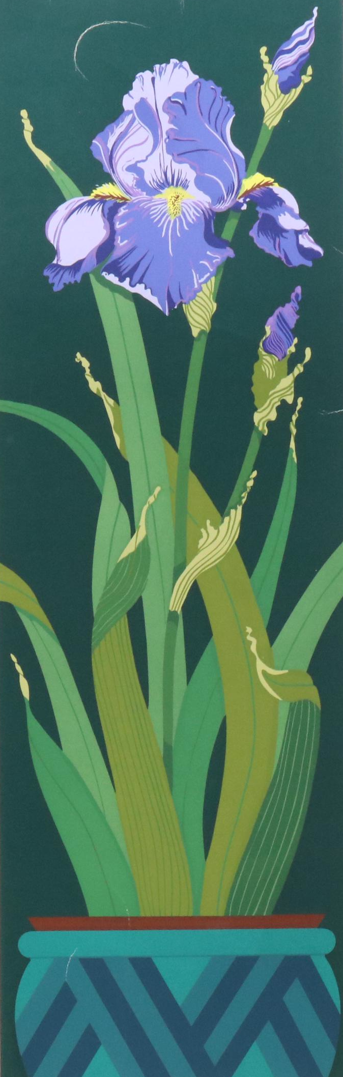 Tjelda Michas Serigraphs "Purple Iris" and "Japanese Iris," 1983