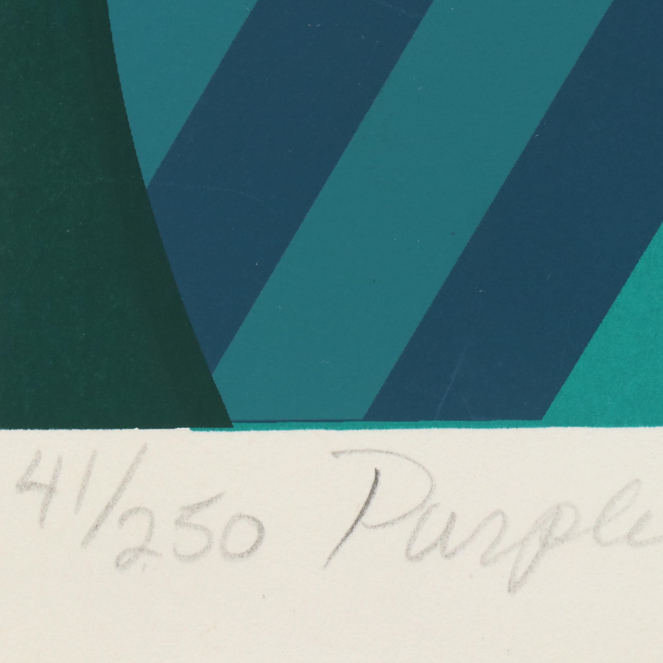 Tjelda Michas Serigraphs "Purple Iris" and "Japanese Iris," 1983