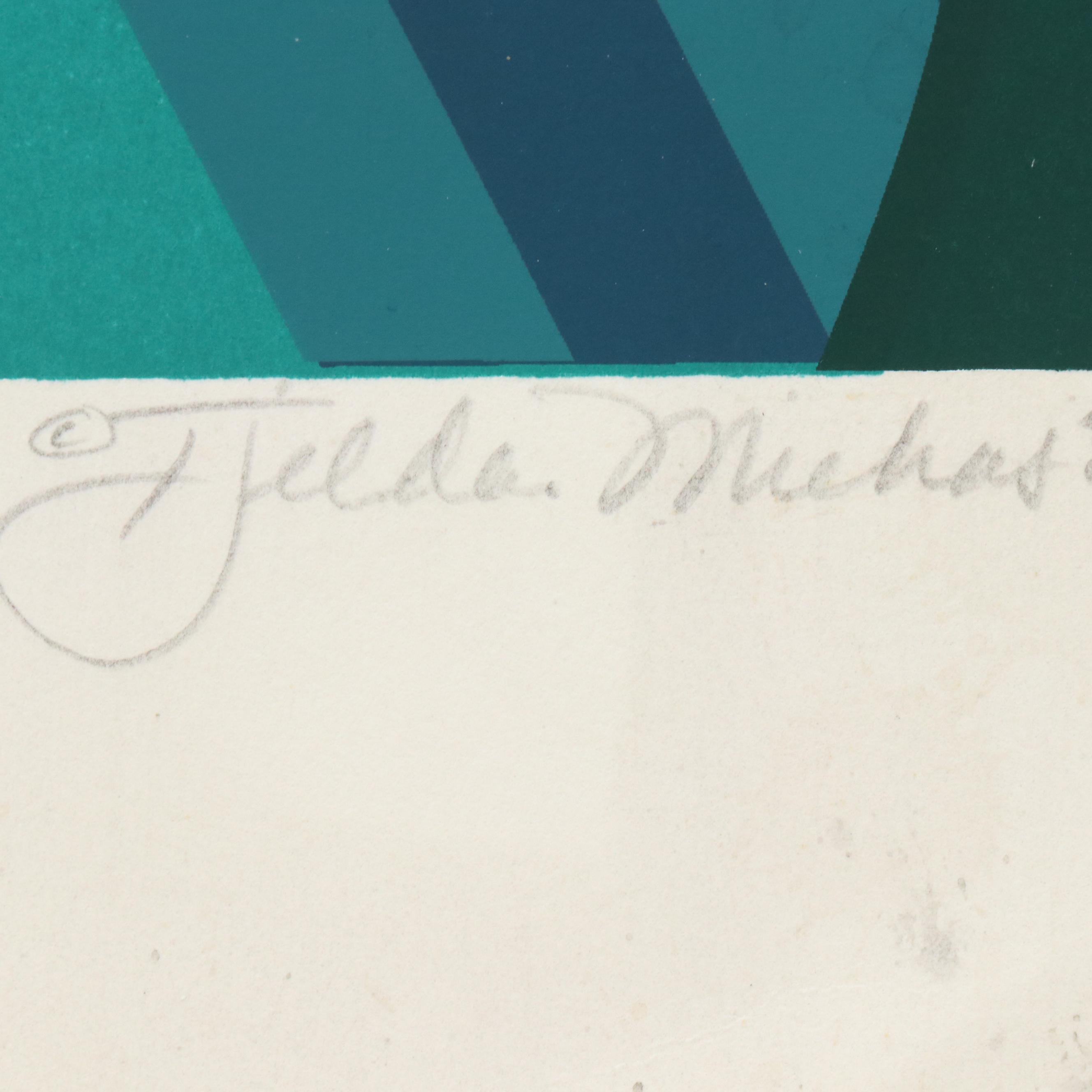 Tjelda Michas Serigraphs "Purple Iris" and "Japanese Iris," 1983