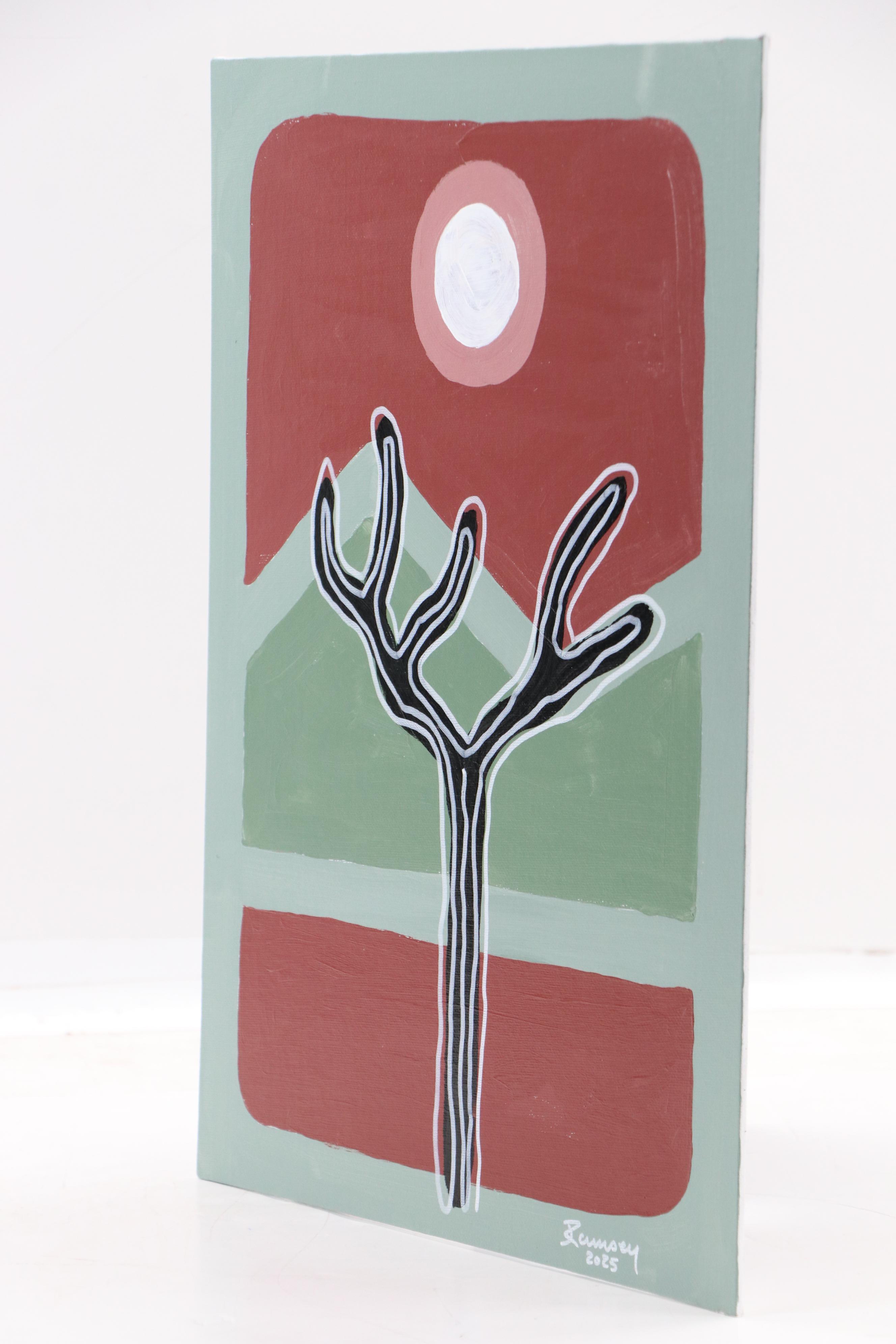 Joshua Ramsey Western Landscape Acrylic Painting "Joshua Tree Moon Rise," 2025