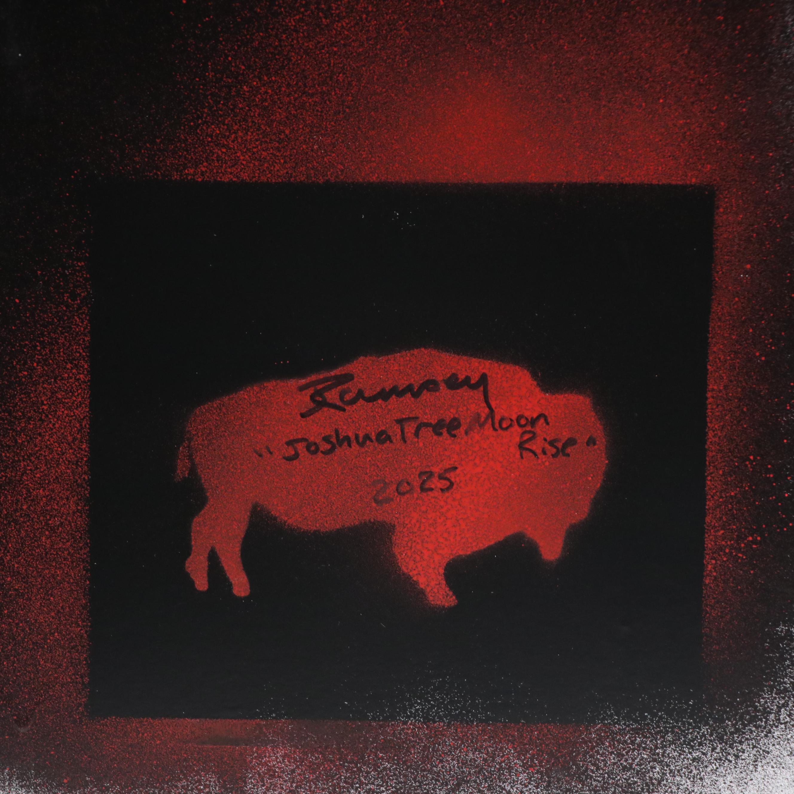 Joshua Ramsey Western Landscape Acrylic Painting "Joshua Tree Moon Rise," 2025