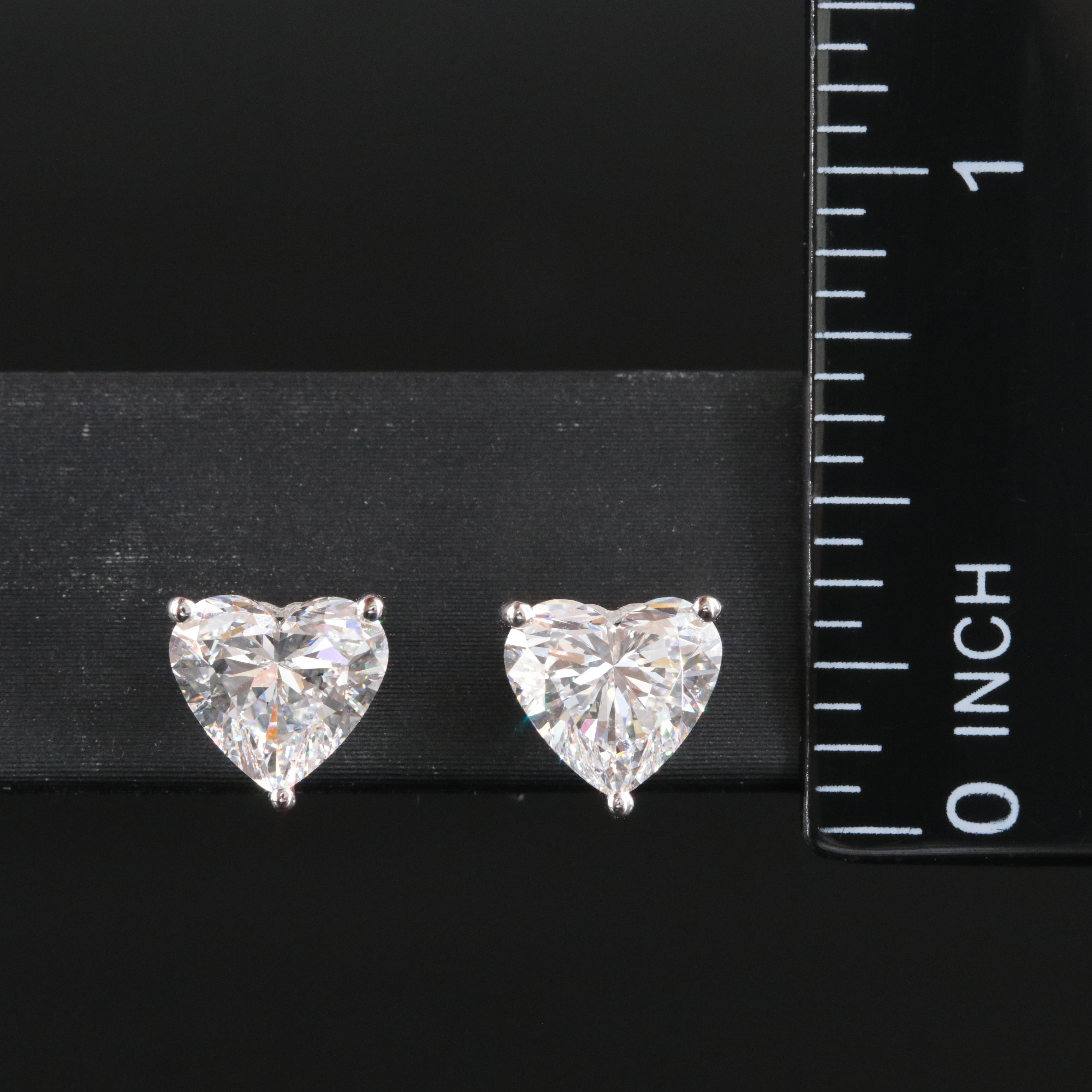 Platinum 3.51 CTW Lab Grown Diamond Earrings with IGI Report