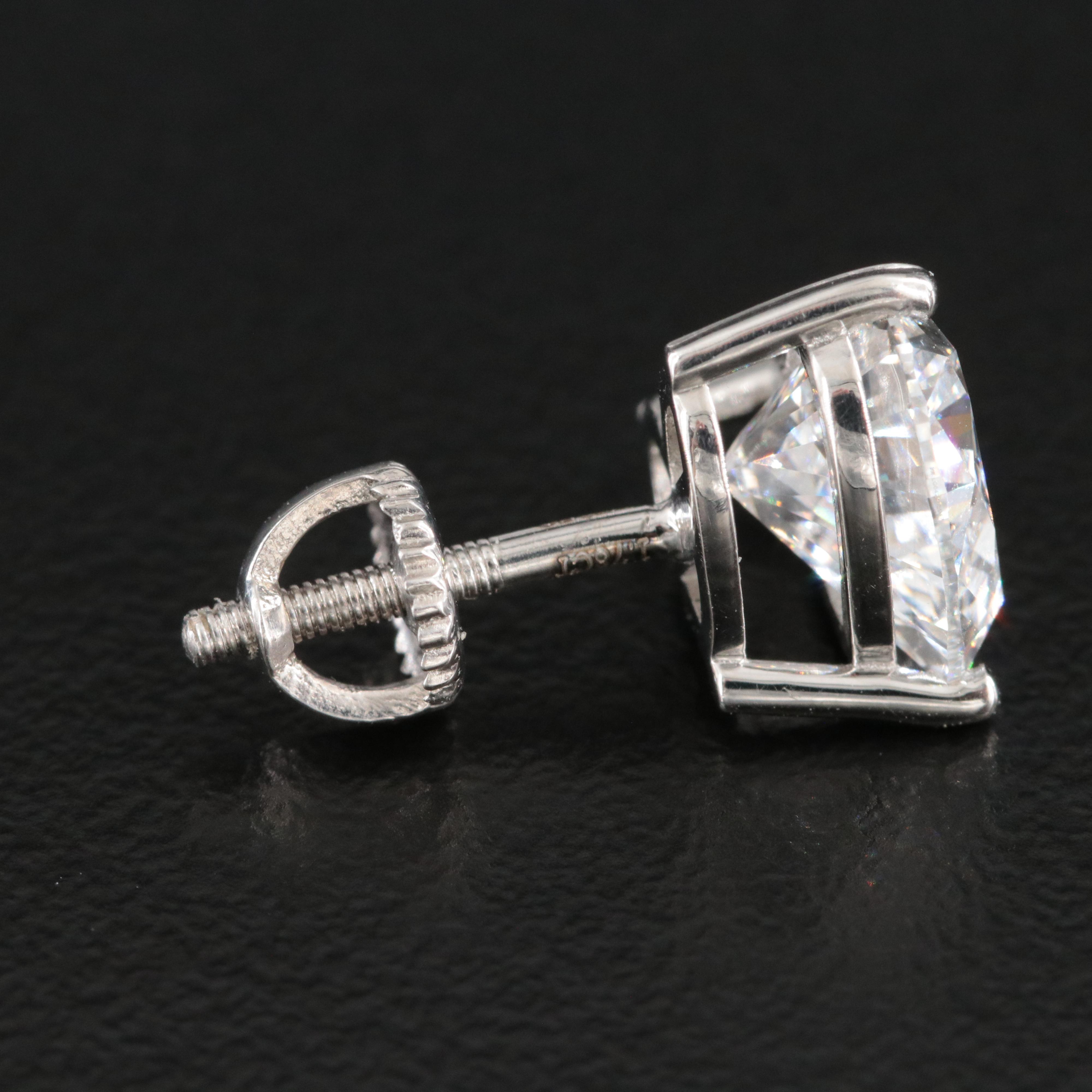 Platinum 3.51 CTW Lab Grown Diamond Earrings with IGI Report
