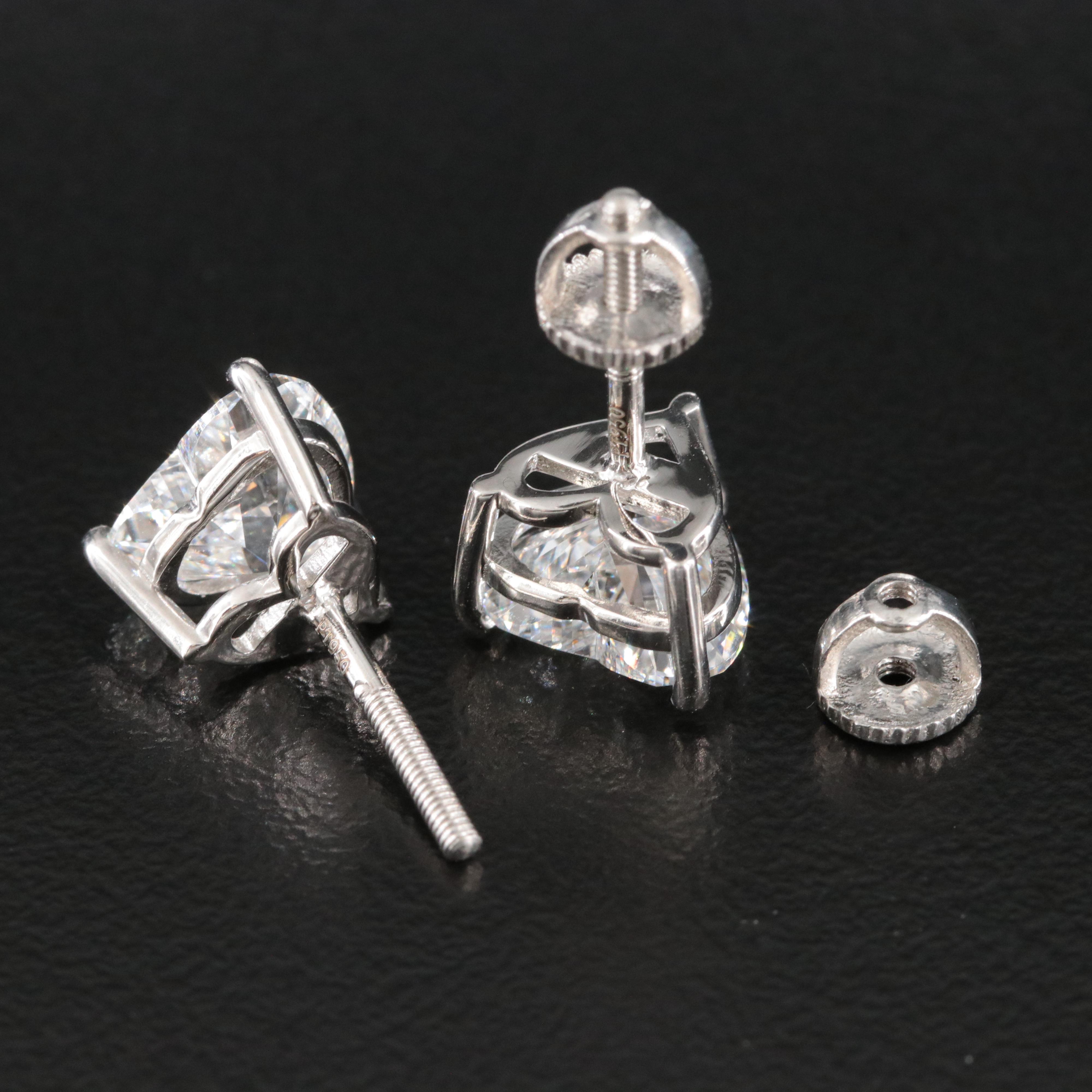 Platinum 3.51 CTW Lab Grown Diamond Earrings with IGI Report