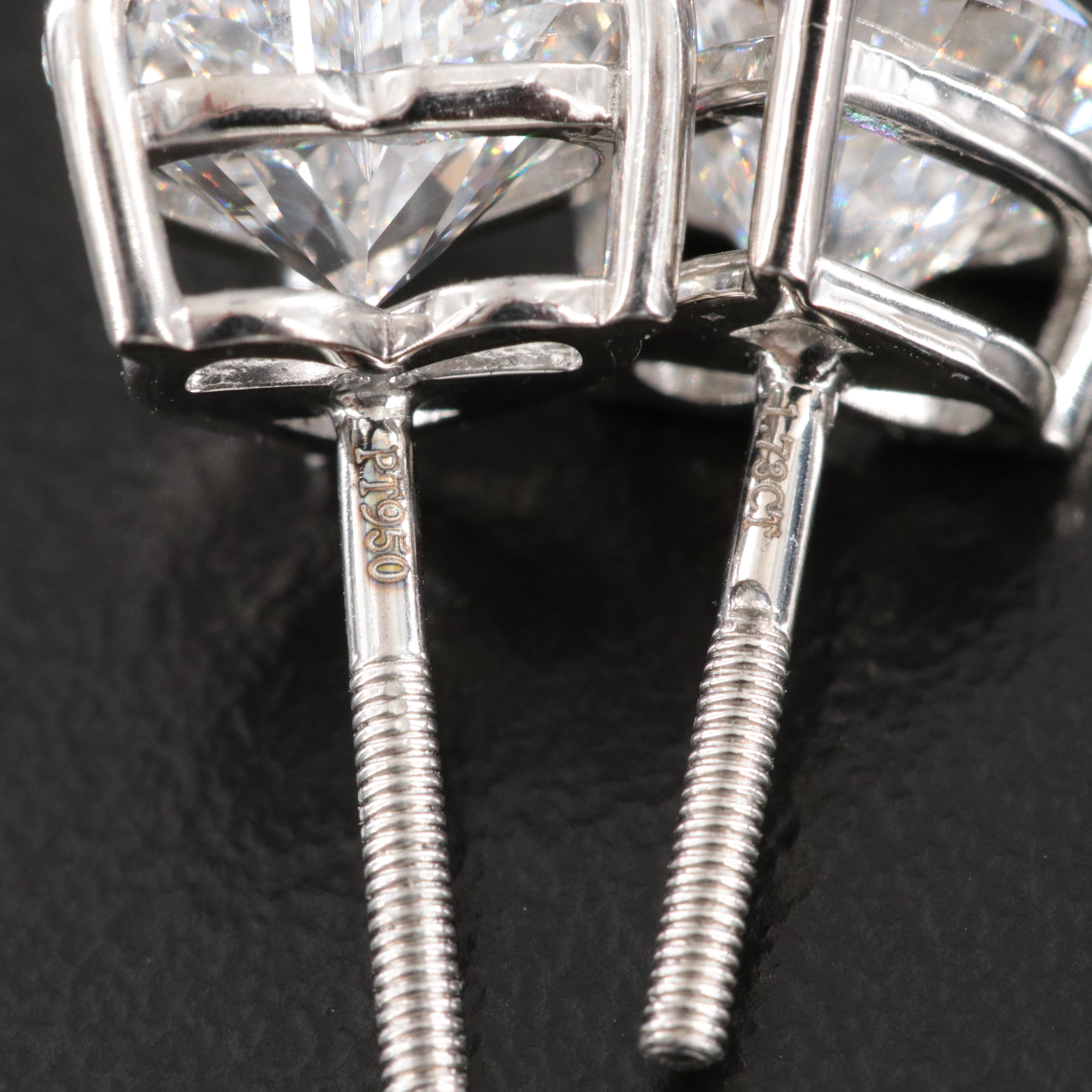 Platinum 3.51 CTW Lab Grown Diamond Earrings with IGI Report