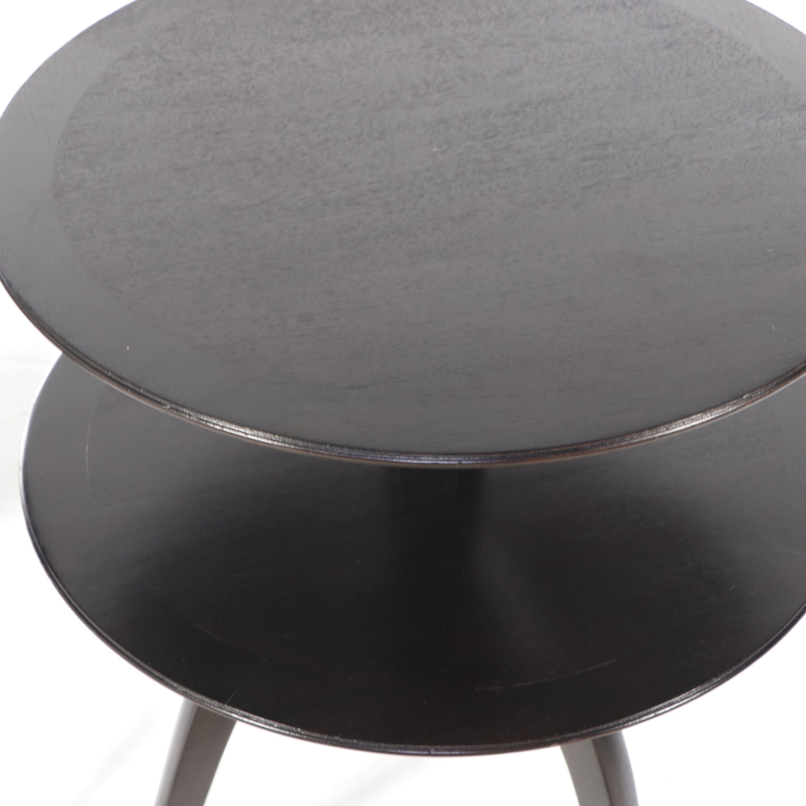 Pair of Edward Wormley for Dunbar Ebonized Wood Two-Tiered Side Tables, 1950s