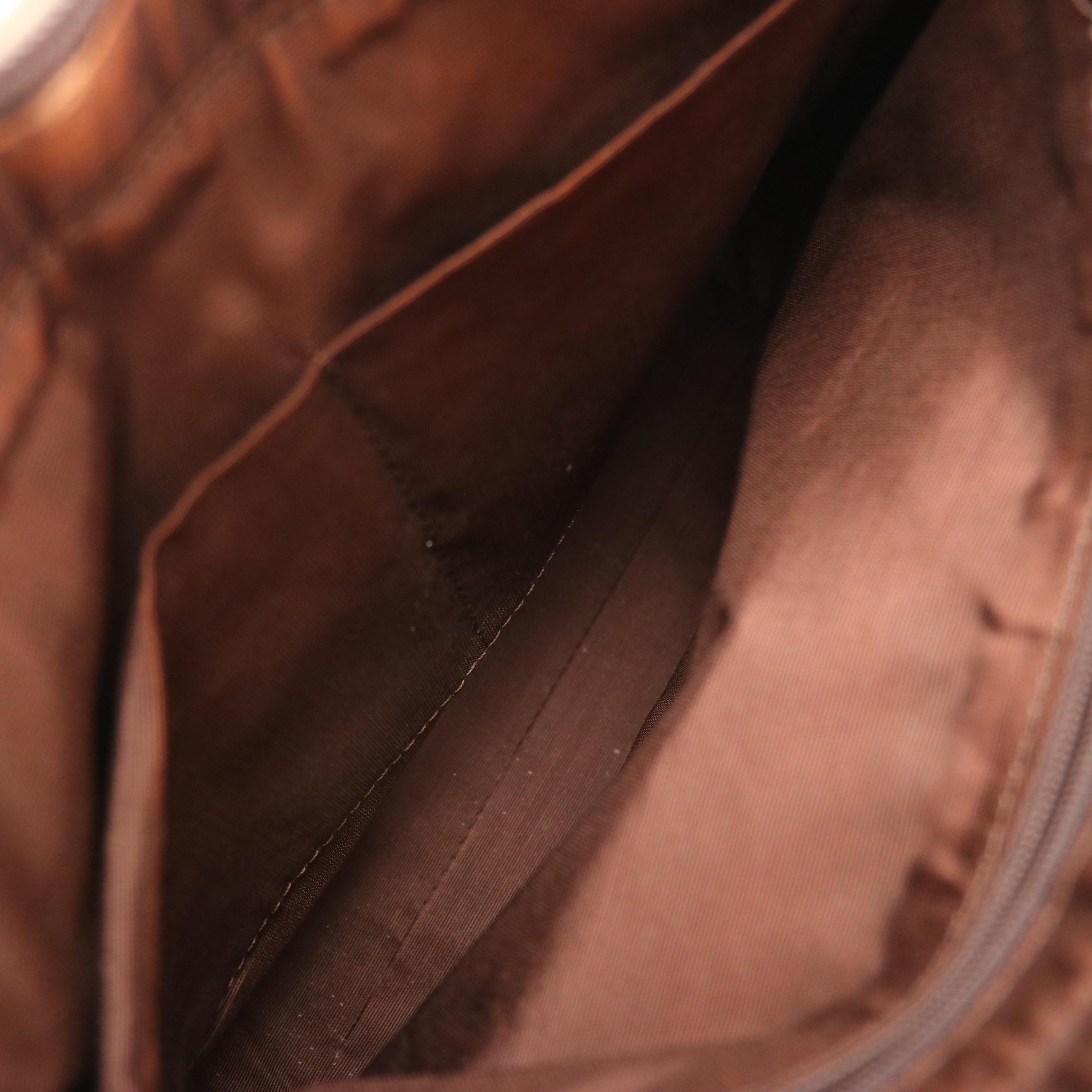 Burberrys Shoulder Bag in Haymarket Check Canvas and Dark Brown Saffiano Leather