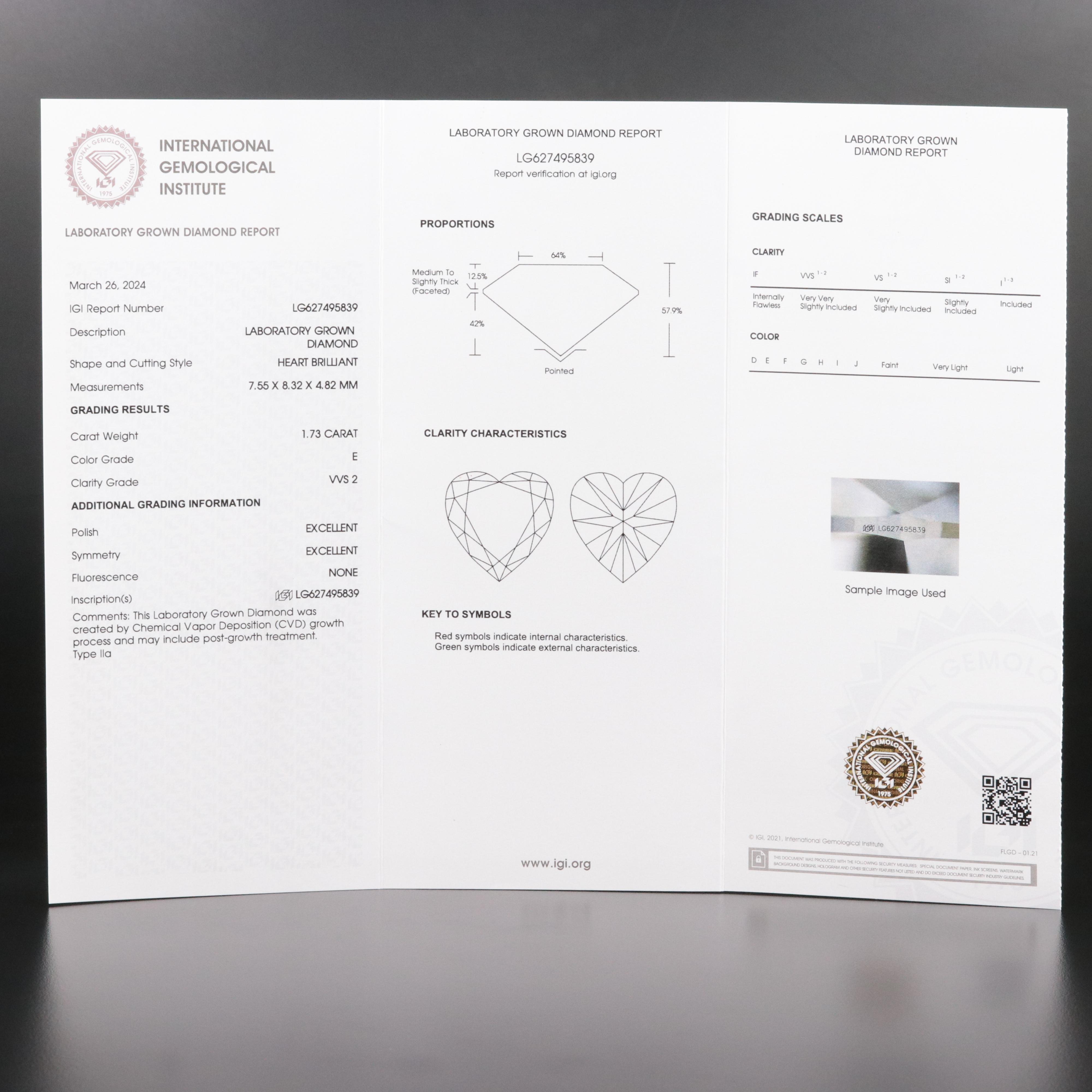 Platinum 3.51 CTW Lab Grown Diamond Earrings with IGI Report