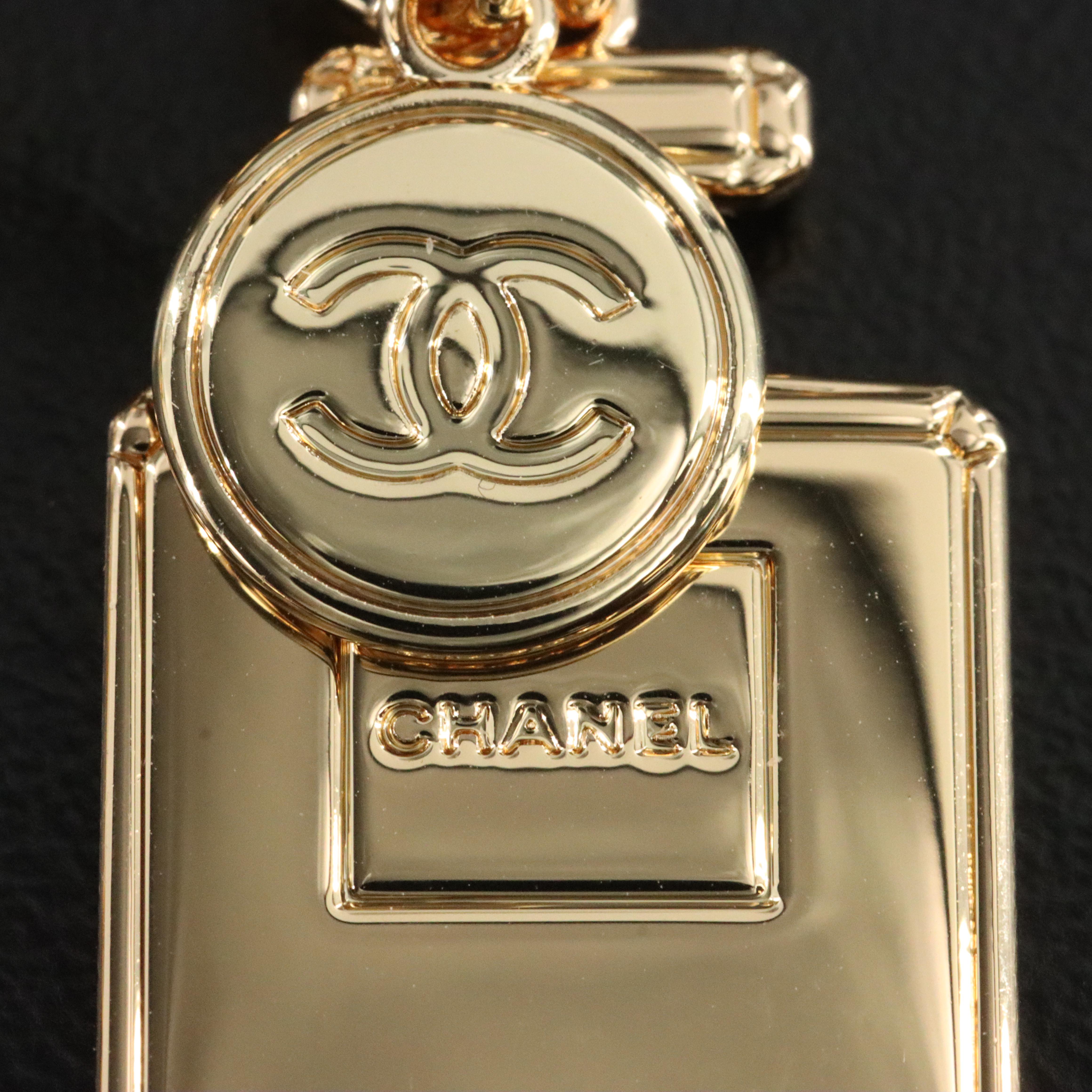 Chanel CC Perfume Bottle Safety Pin Brooch