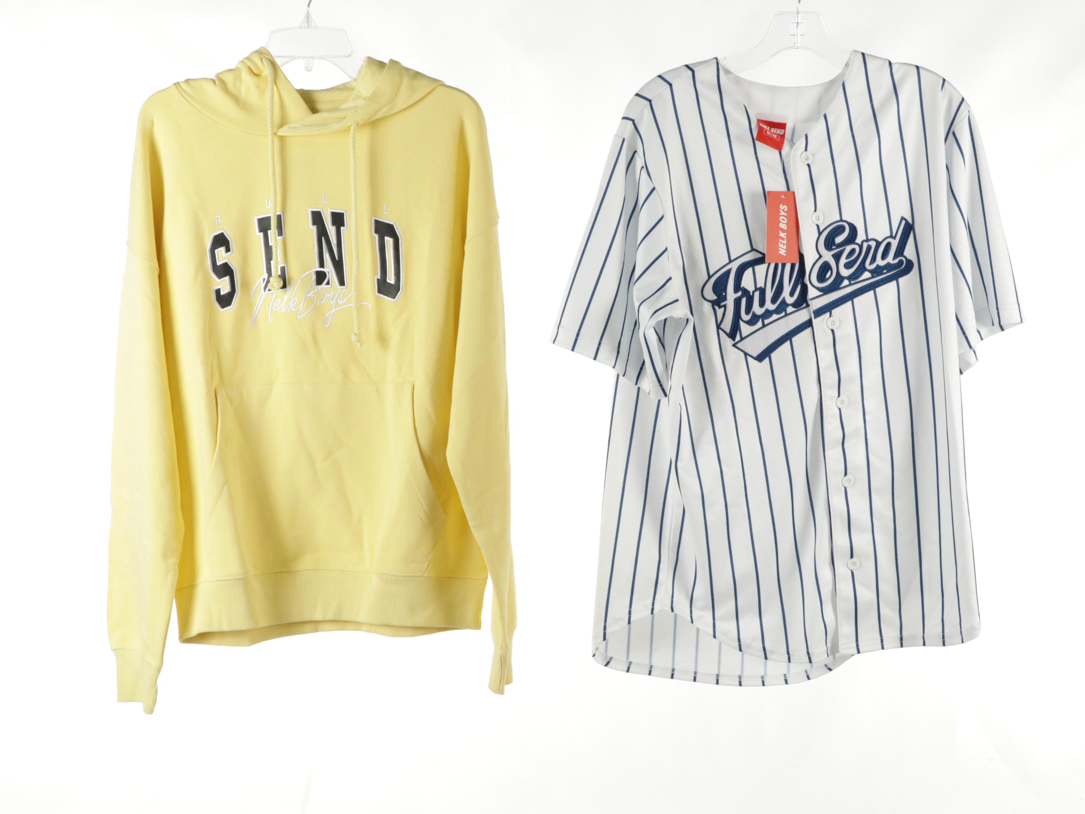 Men's Nelk Boys Full Send Cotton Hoodie, Baseball Jersey, Polo Shirt, and More