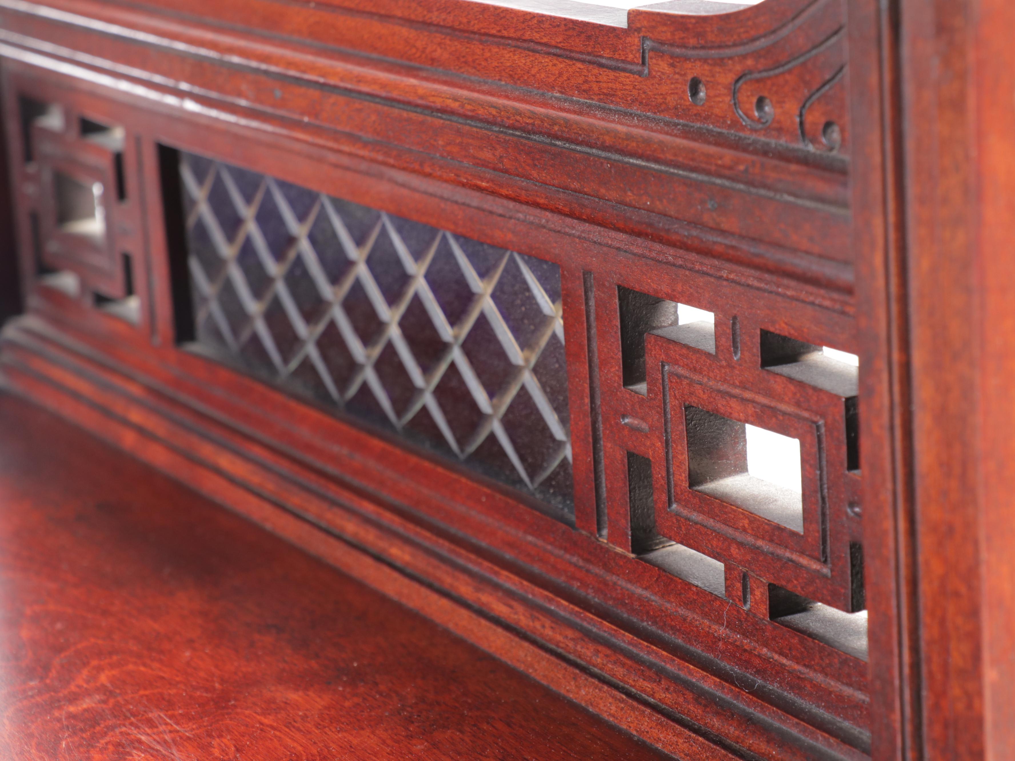 Victorian Aesthetic Movement Mahogany Fall Front Desk, 19th Century