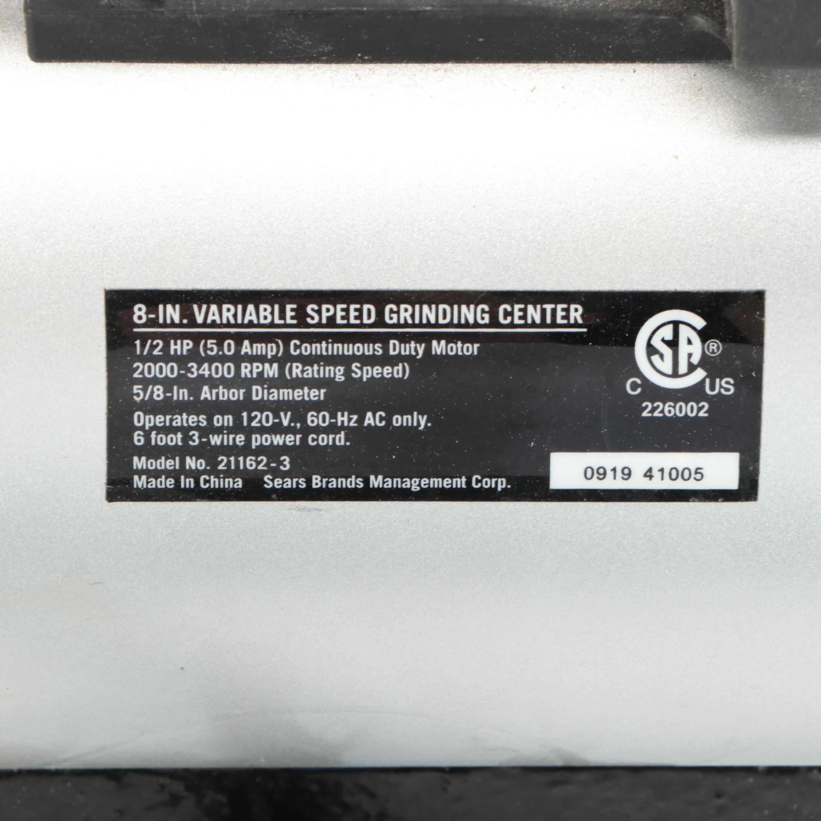 Craftsman 8" Bench Mount Dual Head Angle Grinder