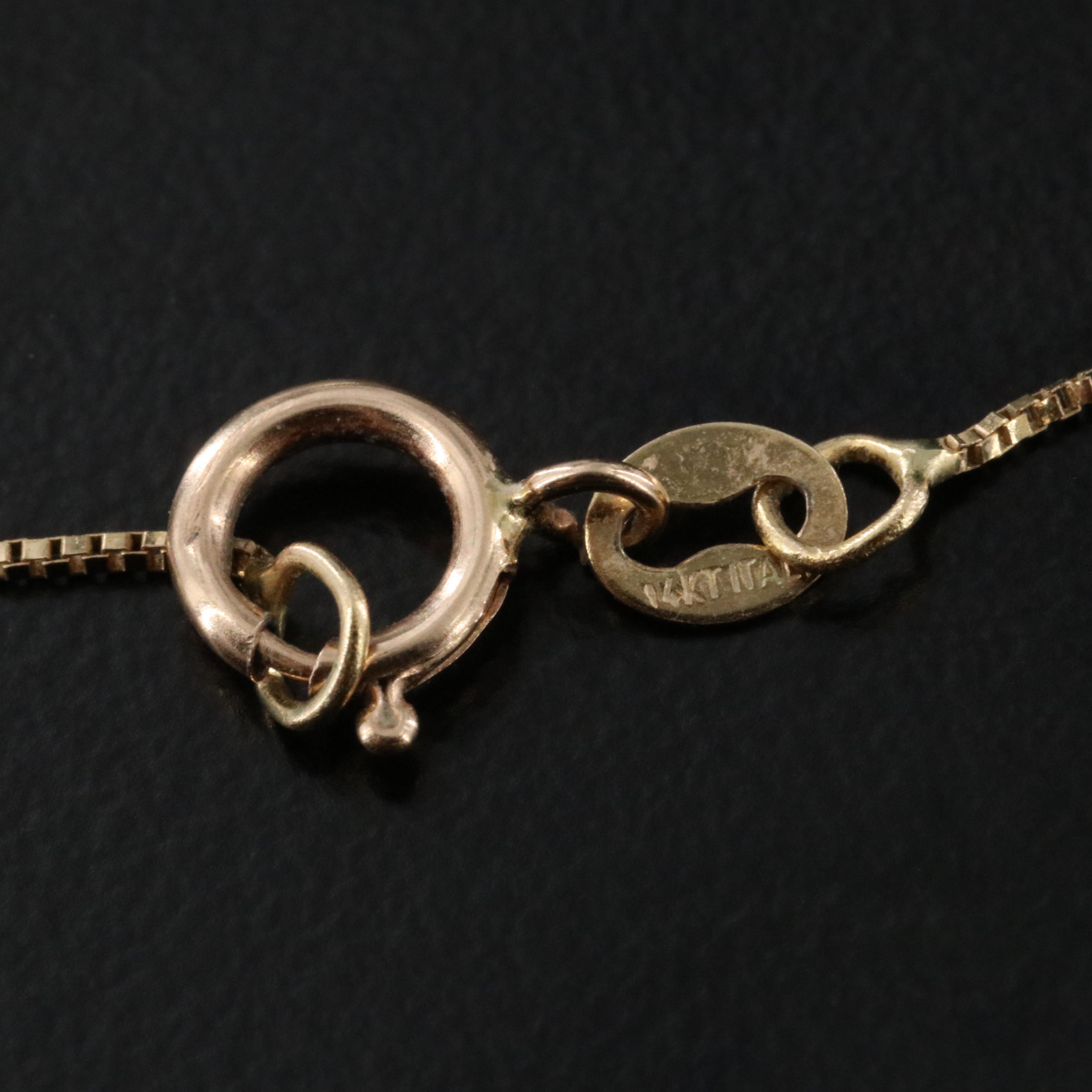 14K Garnet and Diamond Enhancer Pendant Necklace