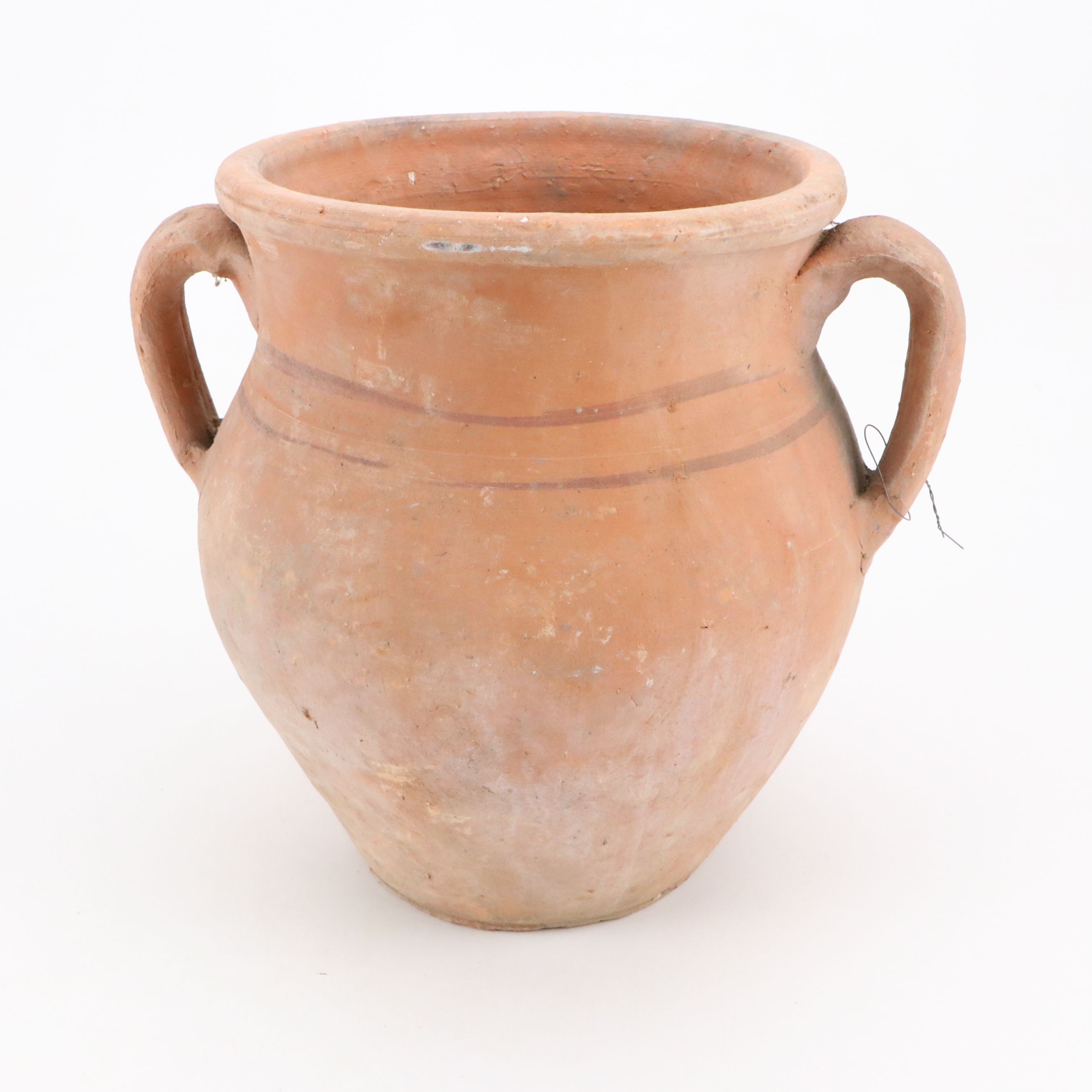 European Earthenware Wine Pitcher with Handled Terracotta Pot