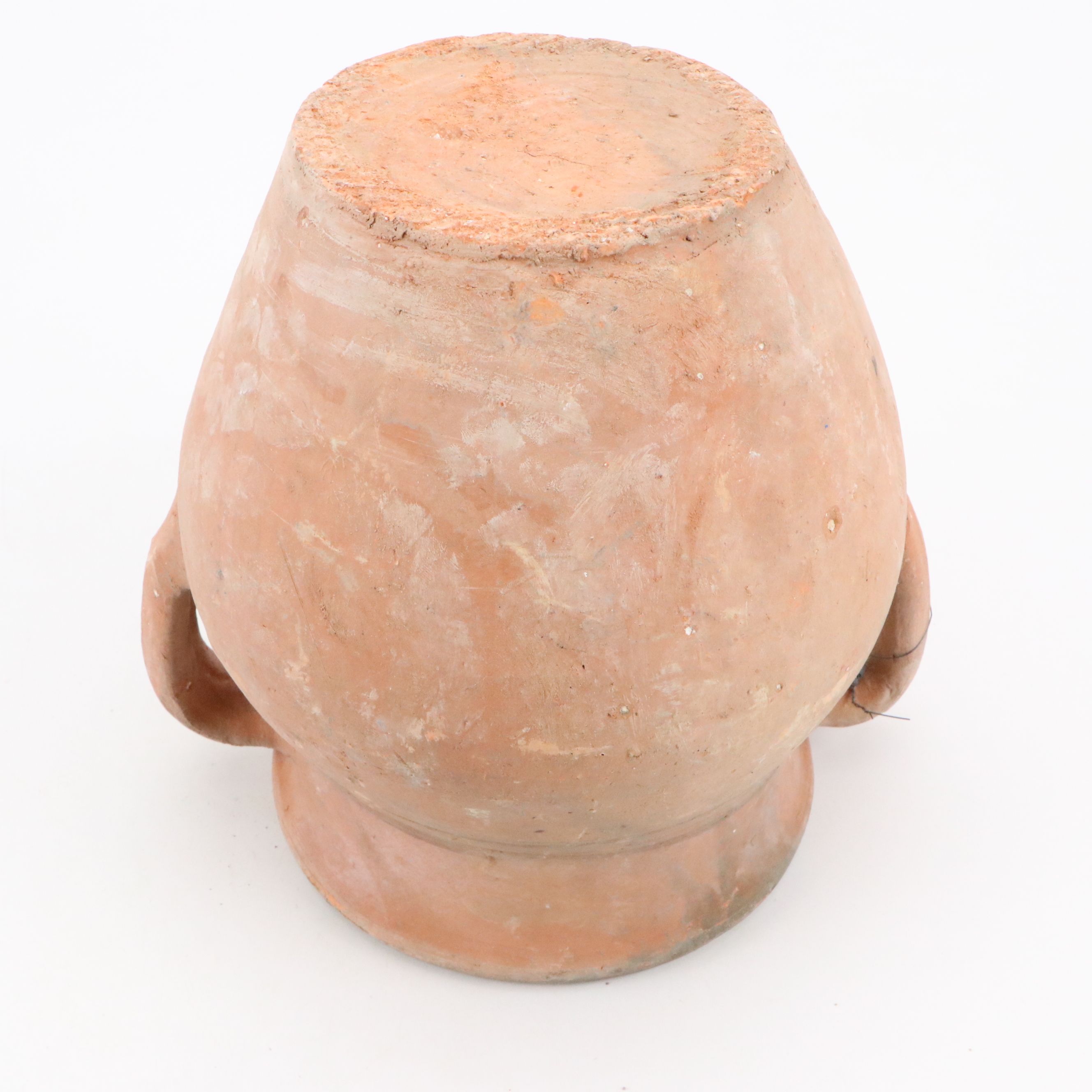 European Earthenware Wine Pitcher with Handled Terracotta Pot