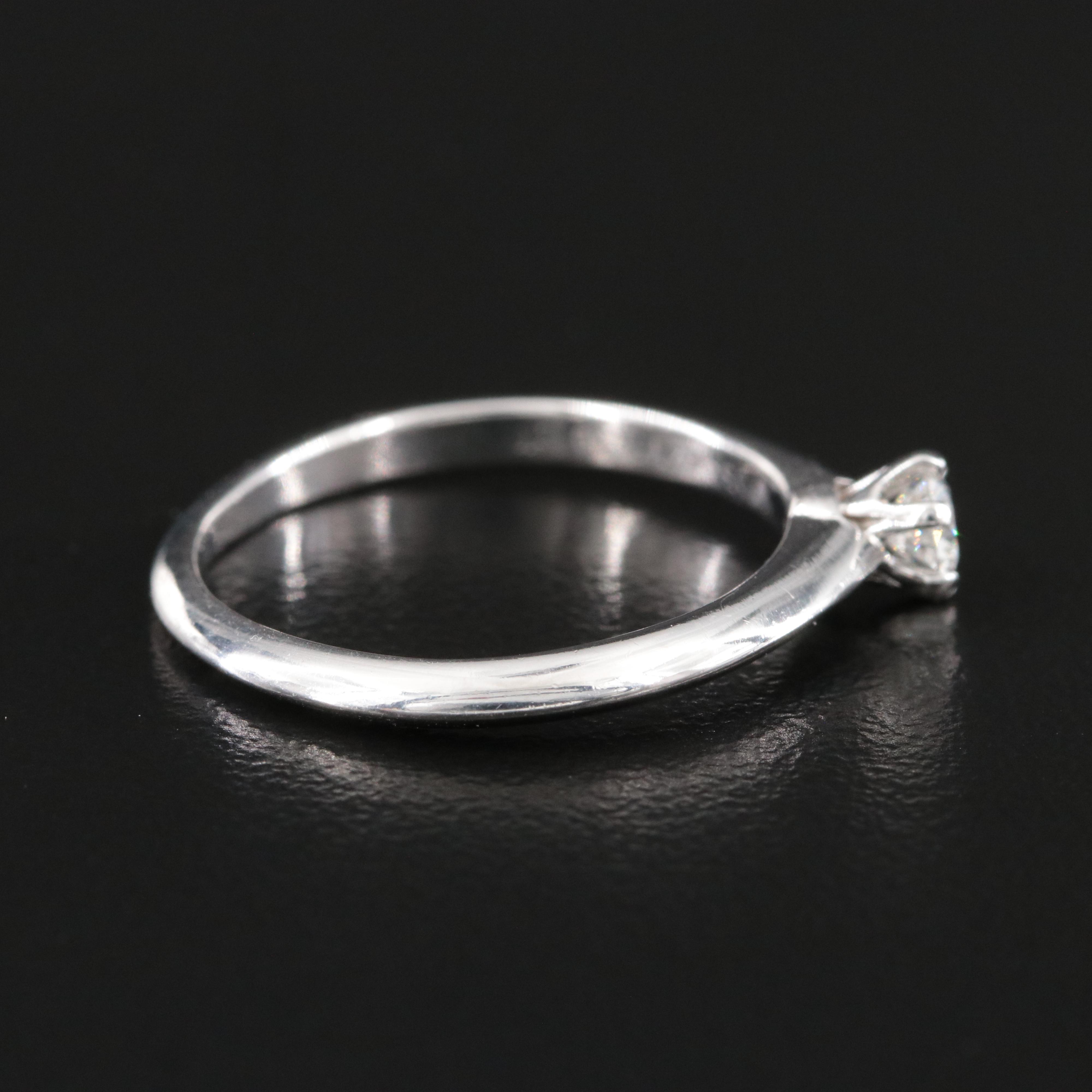 Tiffany & Co. Platinum 0.19 CT Diamond Solitaire Ring with Tiffany Cert