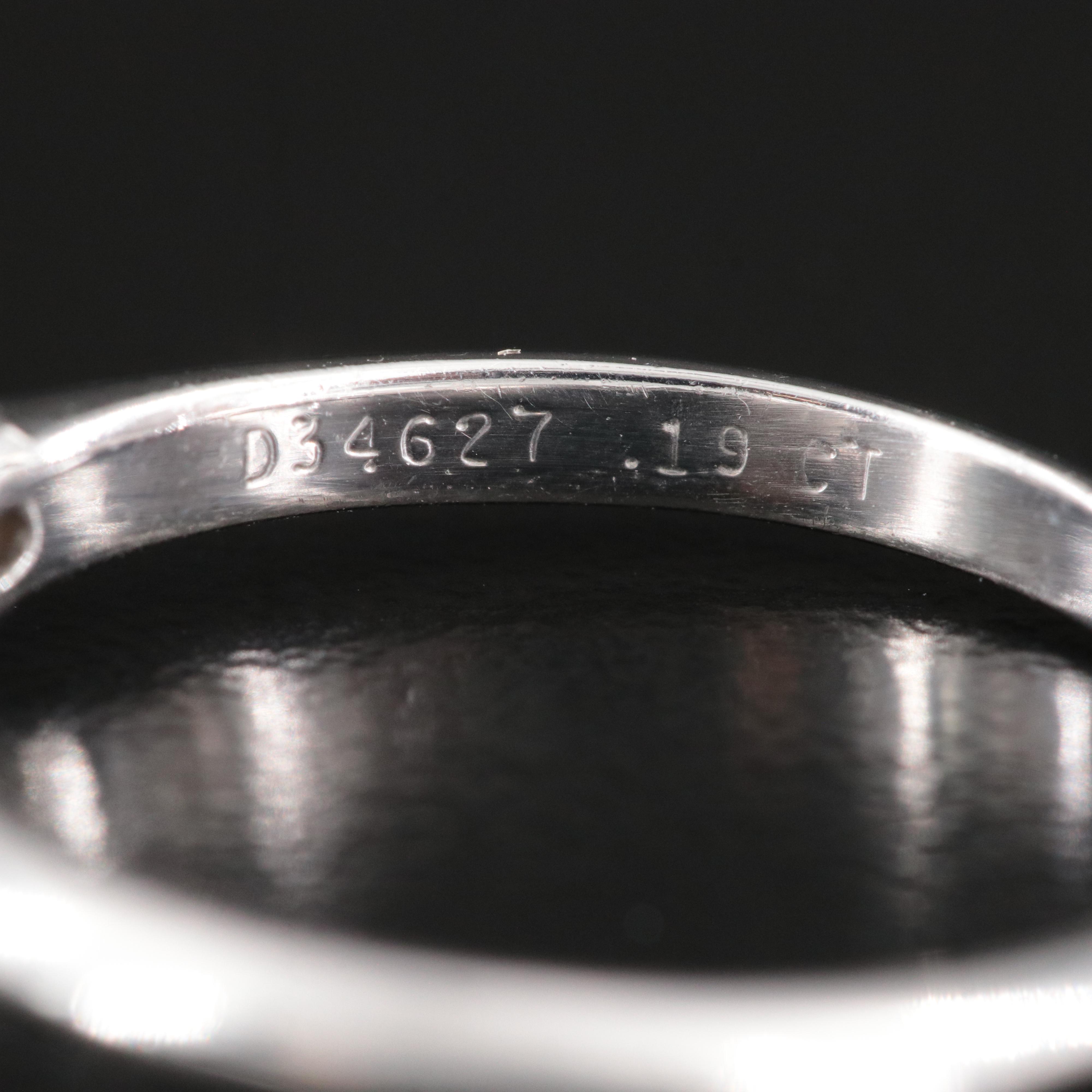 Tiffany & Co. Platinum 0.19 CT Diamond Solitaire Ring with Tiffany Cert