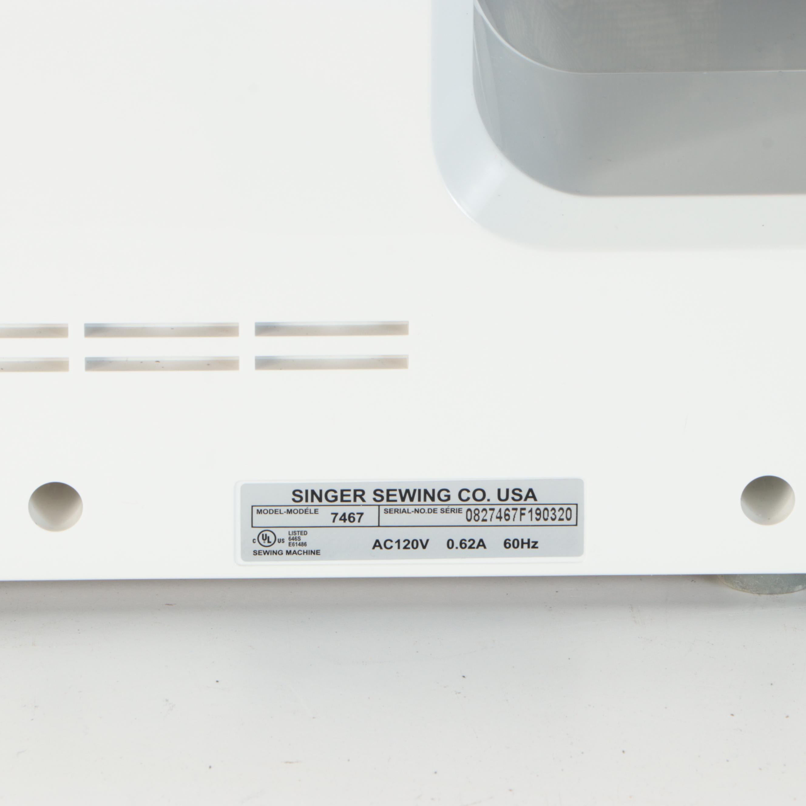 Singer "Confidence" Sewing Machine with Tapestry Wheeled Carry Case