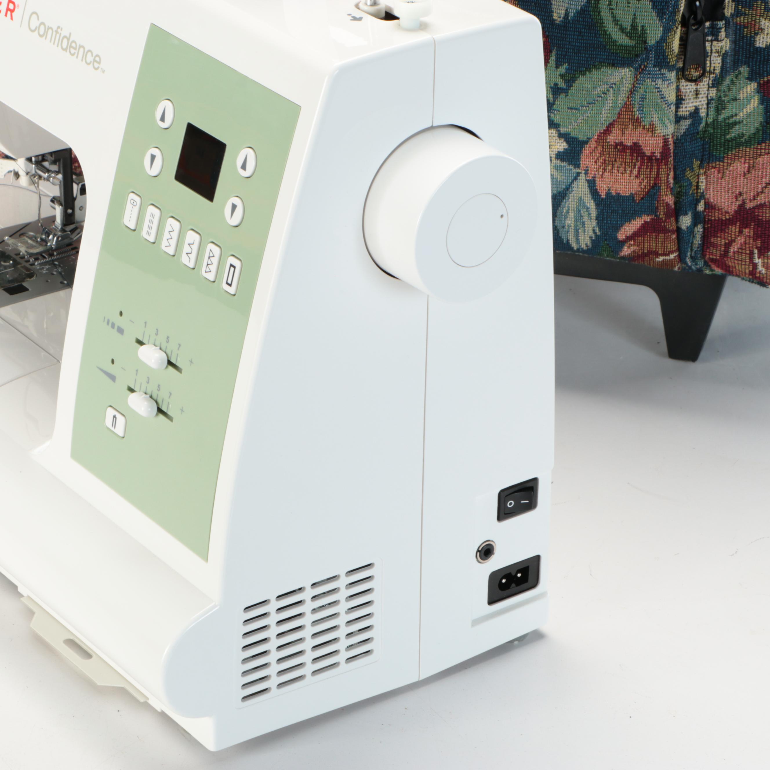 Singer "Confidence" Sewing Machine with Tapestry Wheeled Carry Case