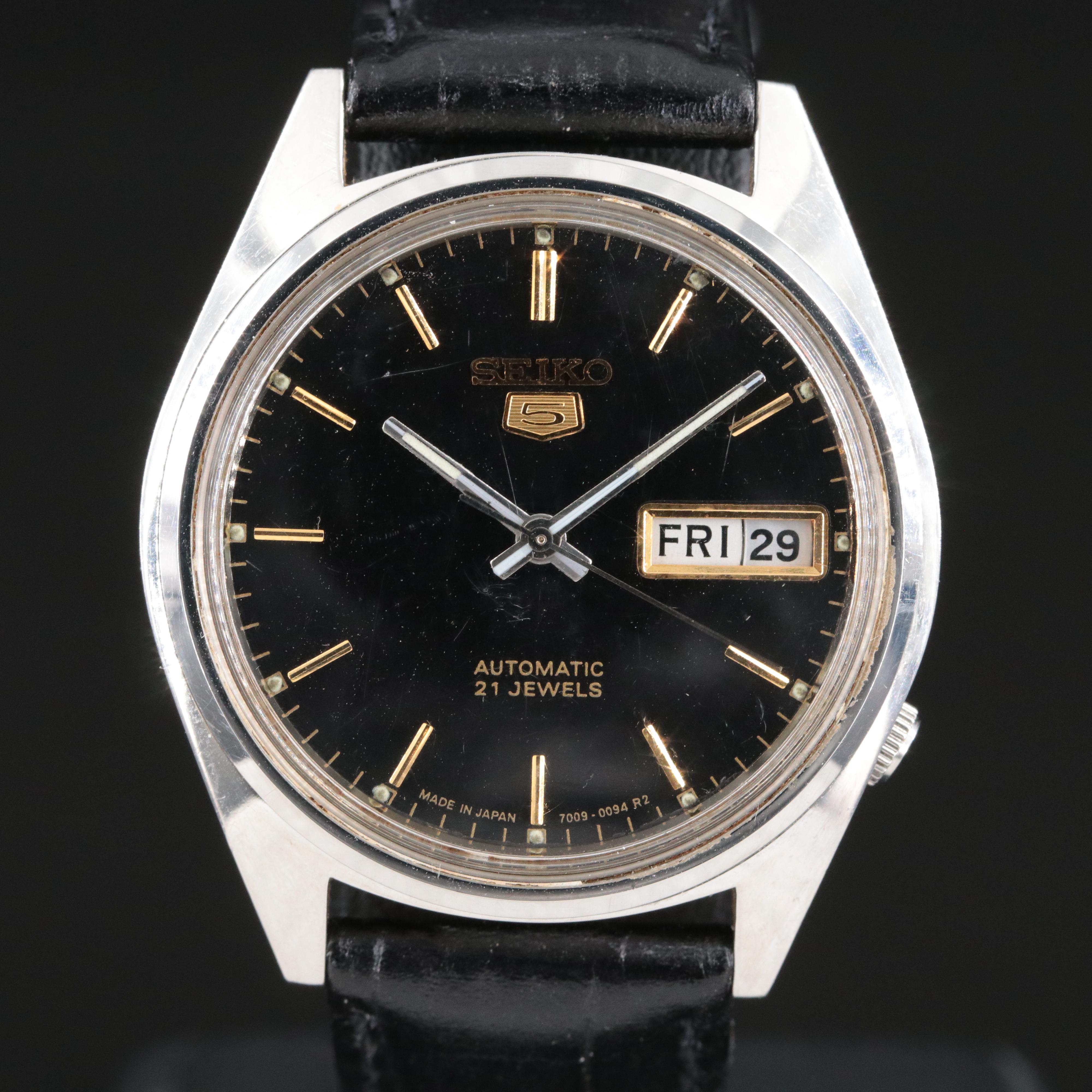 Seiko 5 Automatic Day-Date Stainless Steel Model 6309 Watch