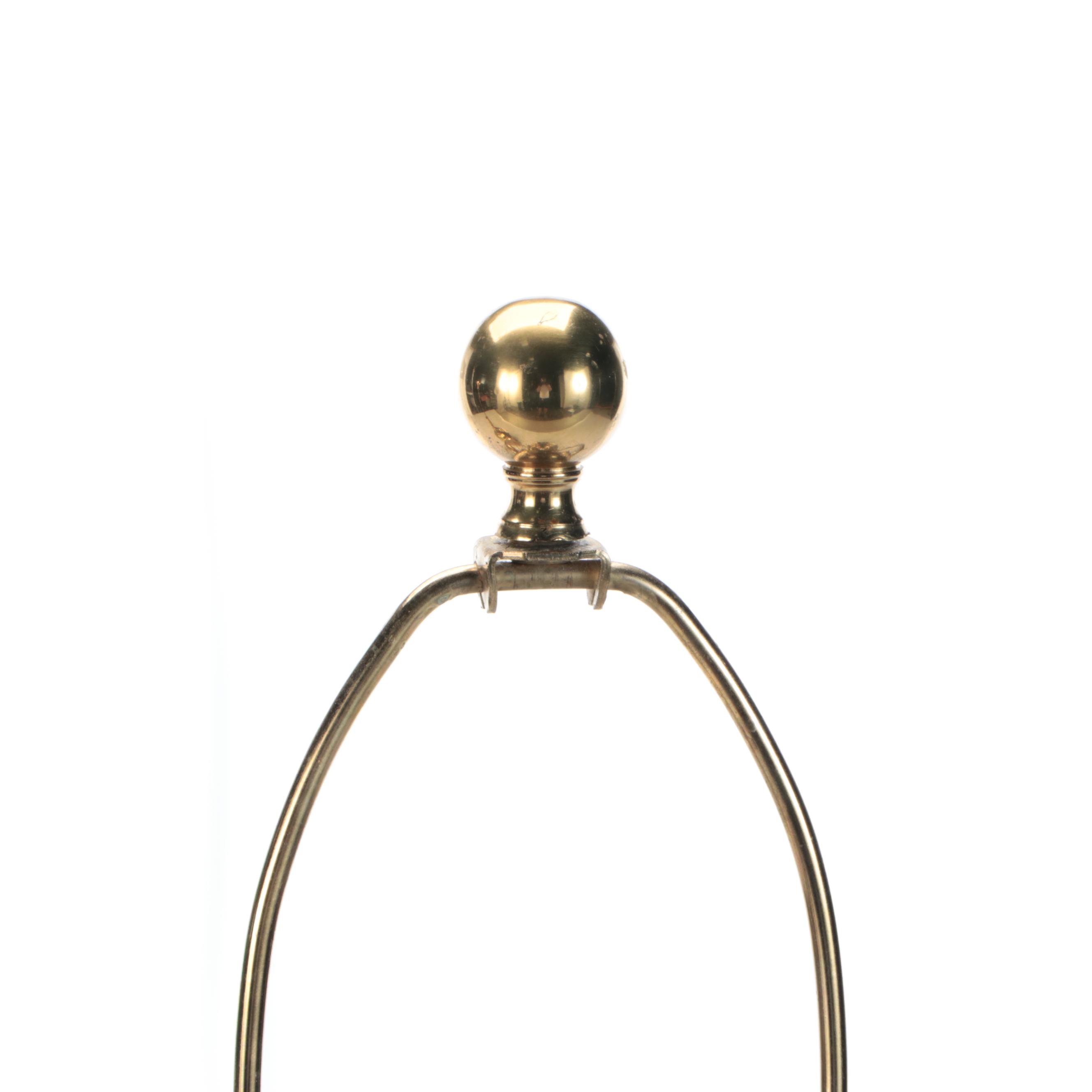 Pair of Ethan Allen Lacqured Brass Tea Canister Style Table Lamps, Vintage