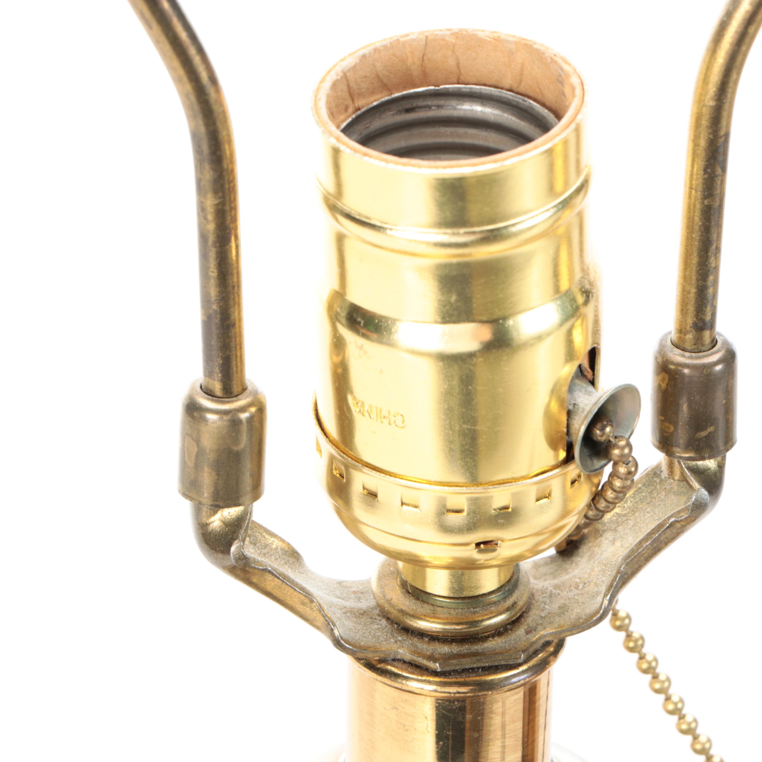 Pair of Ethan Allen Lacqured Brass Tea Canister Style Table Lamps, Vintage