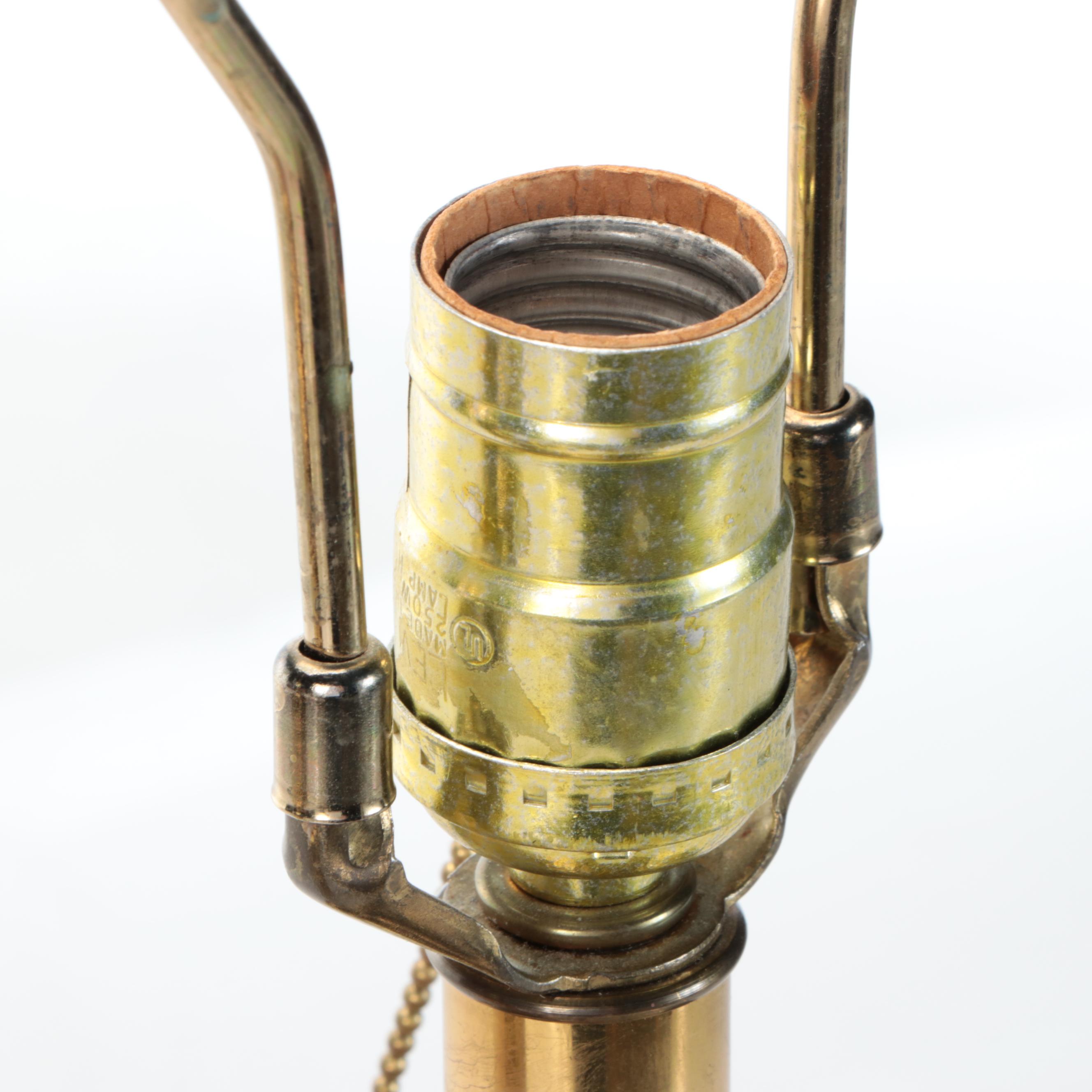 Pair of Ethan Allen Lacqured Brass Tea Canister Style Table Lamps, Vintage