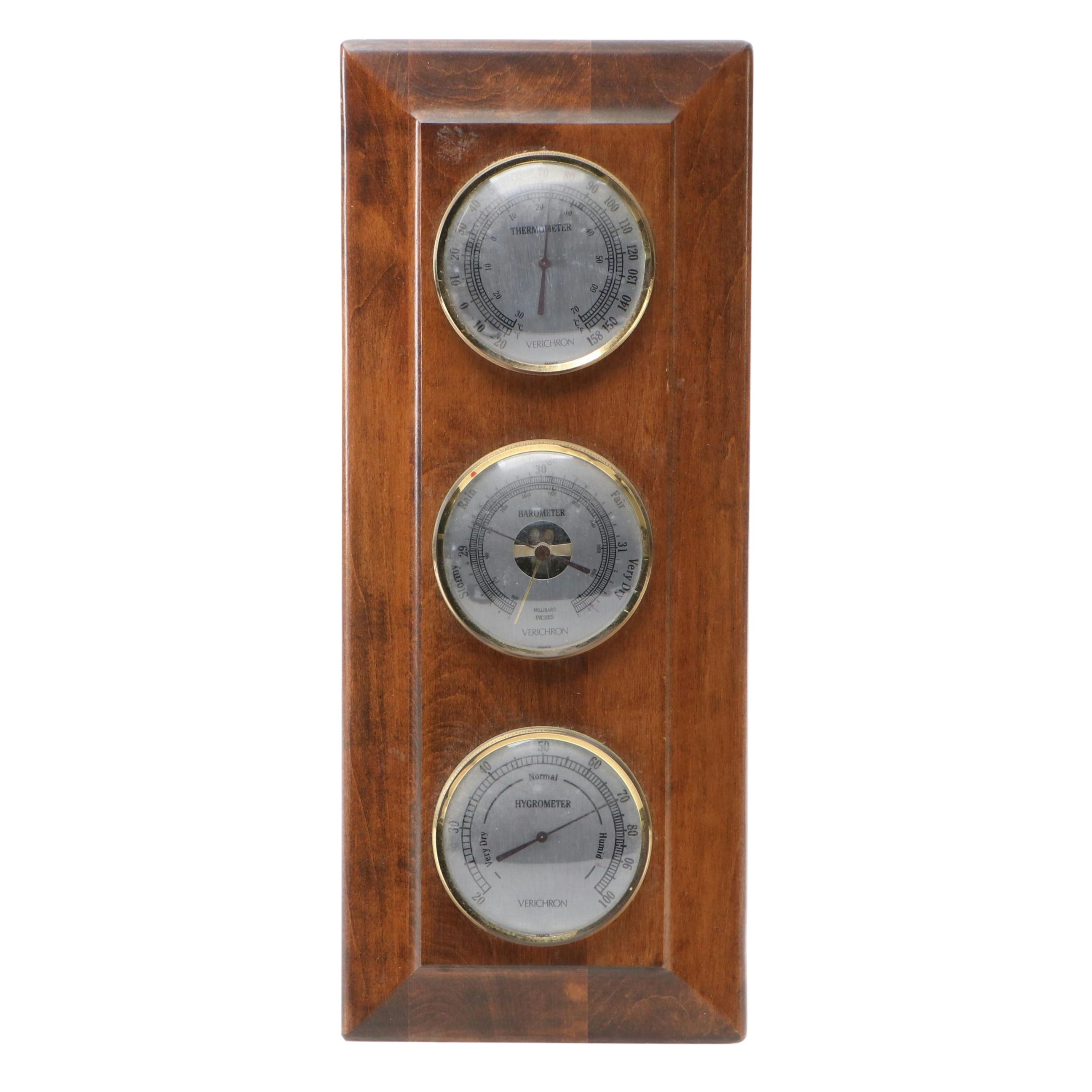 Verichron Thermometer, Barometer and Hygrometer Wall Weather Station